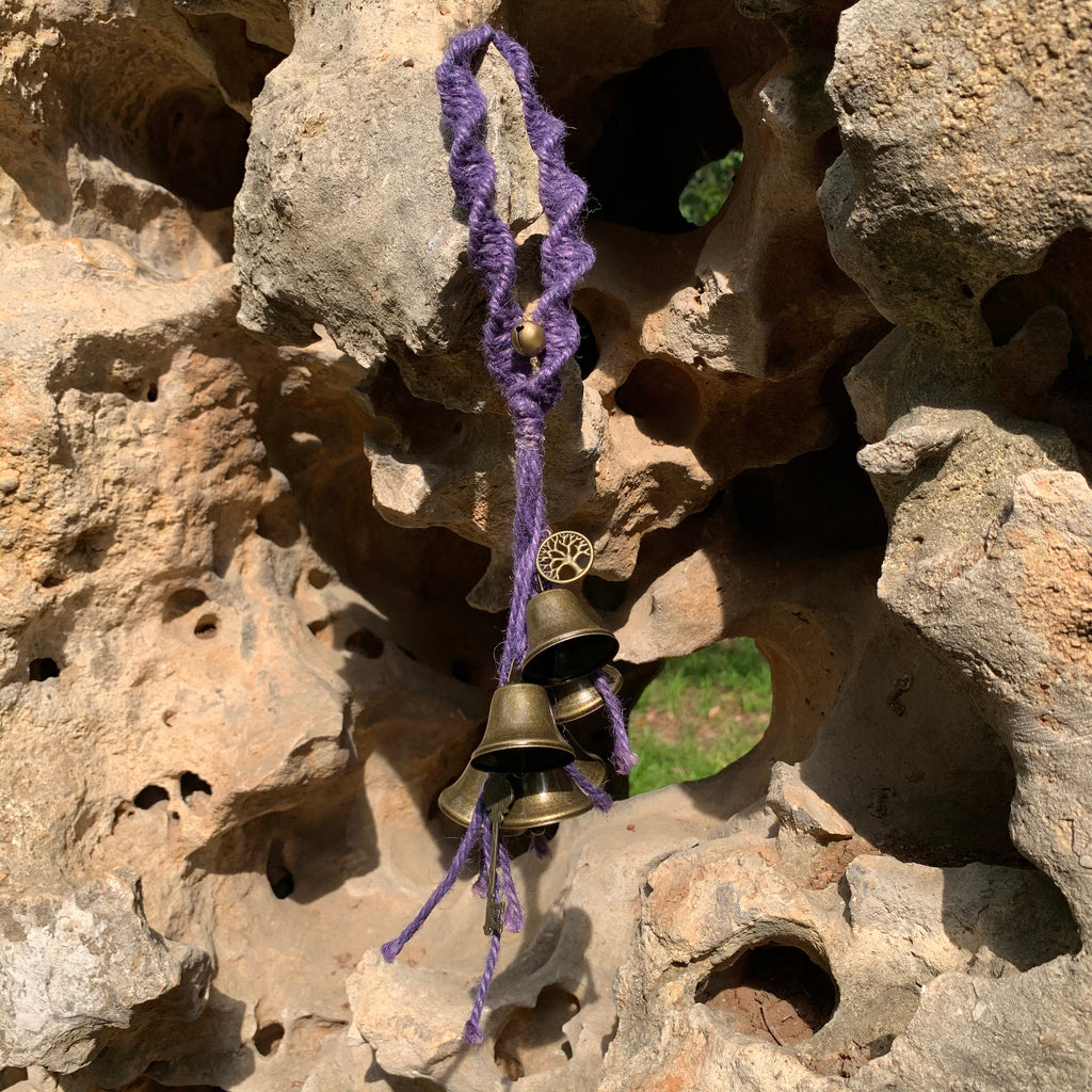 Purple Hanging Witch Bells for Protection, Witch Bells for Protection, Witchy Decor Outdoor, Spiritual Ward Gift, Magic Witch Bells
