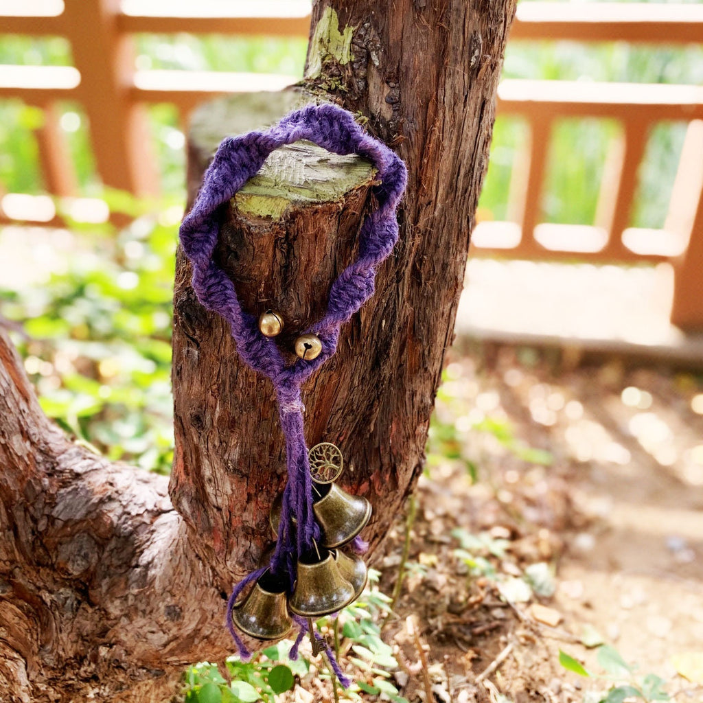 Purple Hanging Witch Bells for Protection, Witch Bells for Protection, Witchy Decor Outdoor, Spiritual Ward Gift, Magic Witch Bells