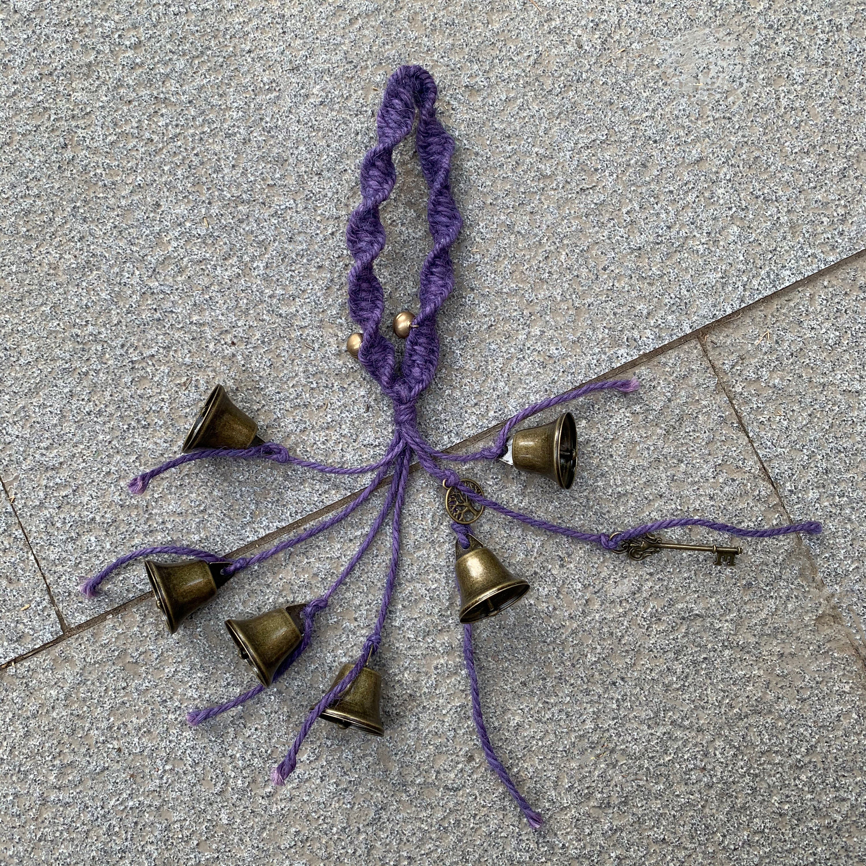 Purple Hanging Witch Bells for Protection, Witch Bells for Protection, Witchy Decor Outdoor, Spiritual Ward Gift, Magic Witch Bells