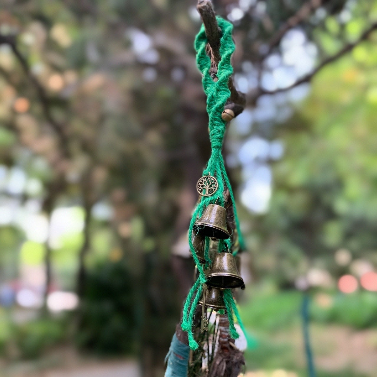 Magic Witch Bells,Wicca Altar House Doorknob Protection Bell, Vintage Bells for Window, Pagan Decor, Wiccan Gifts Witchcraft Decor for Home