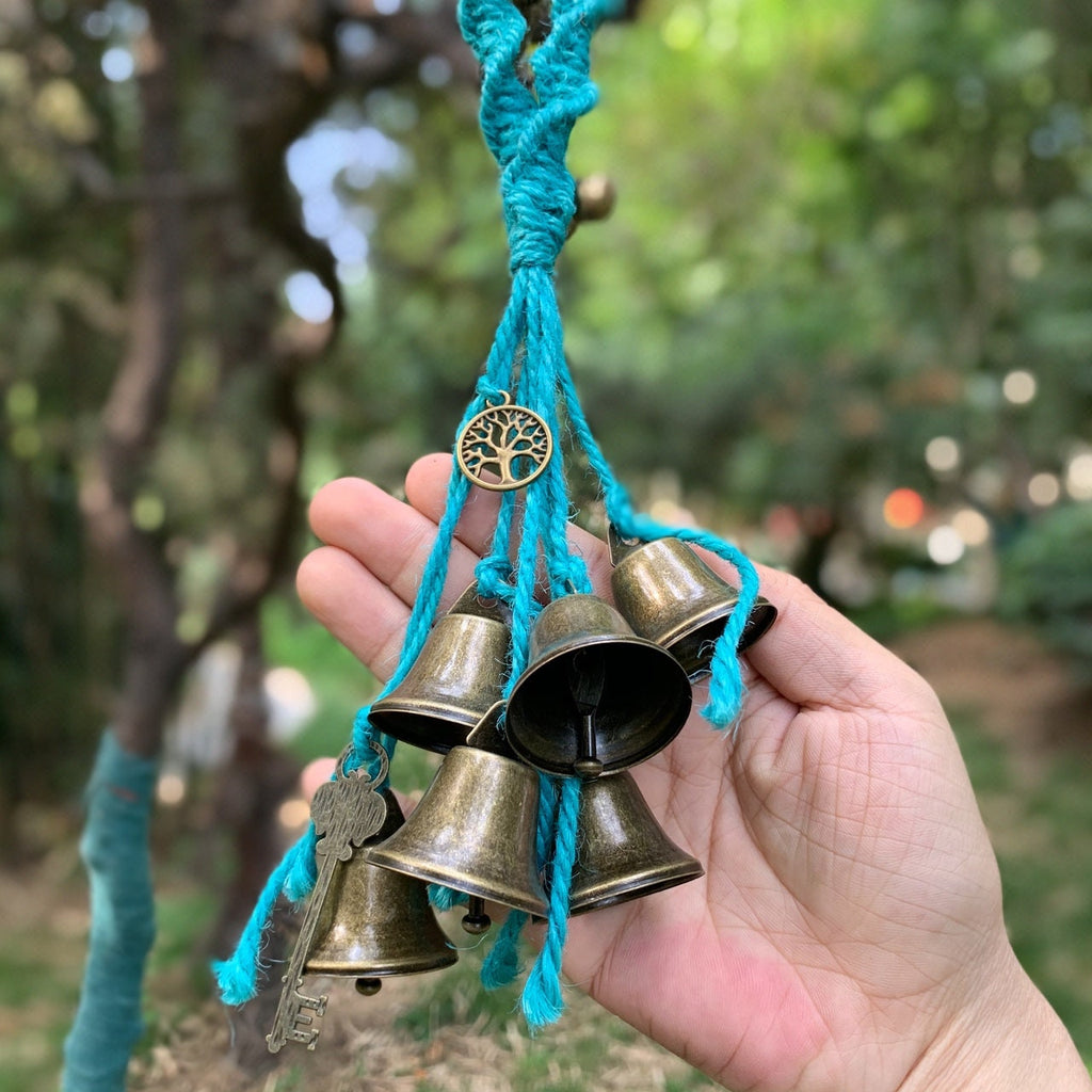 Woven Witch Bells for Door Protection, Witchy Decor Kitchen, Hanging P