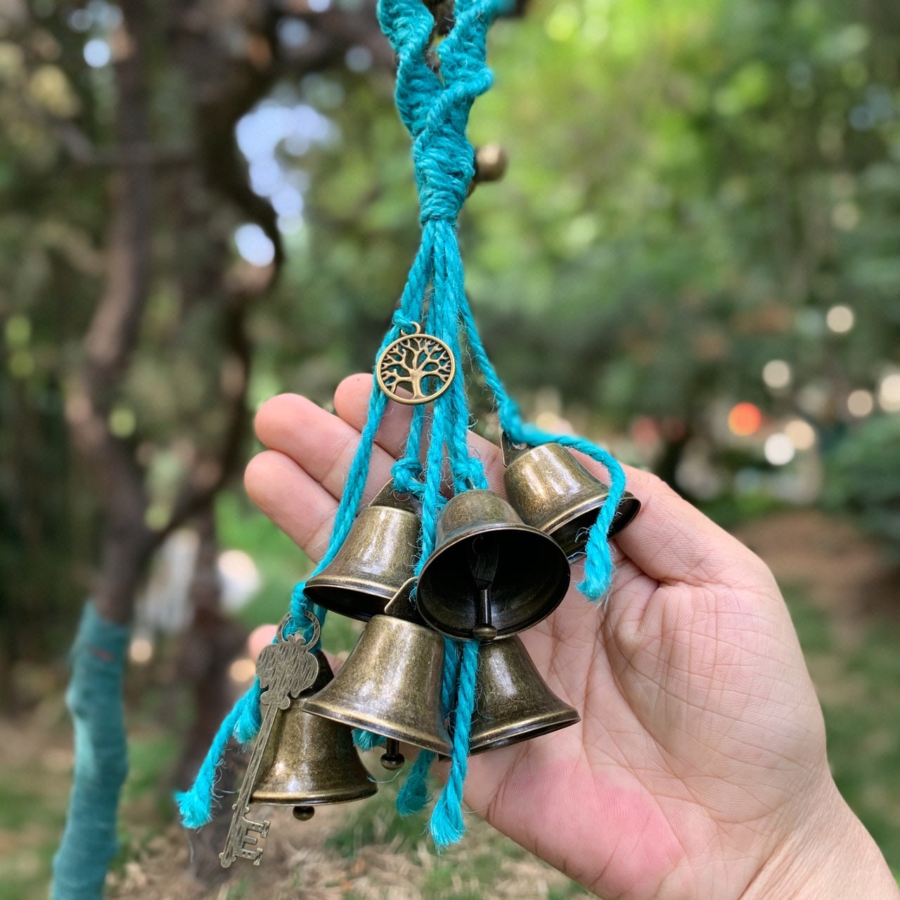 Woven Witch Bells for Door Protection, Witchy Decor Kitchen, Hanging P