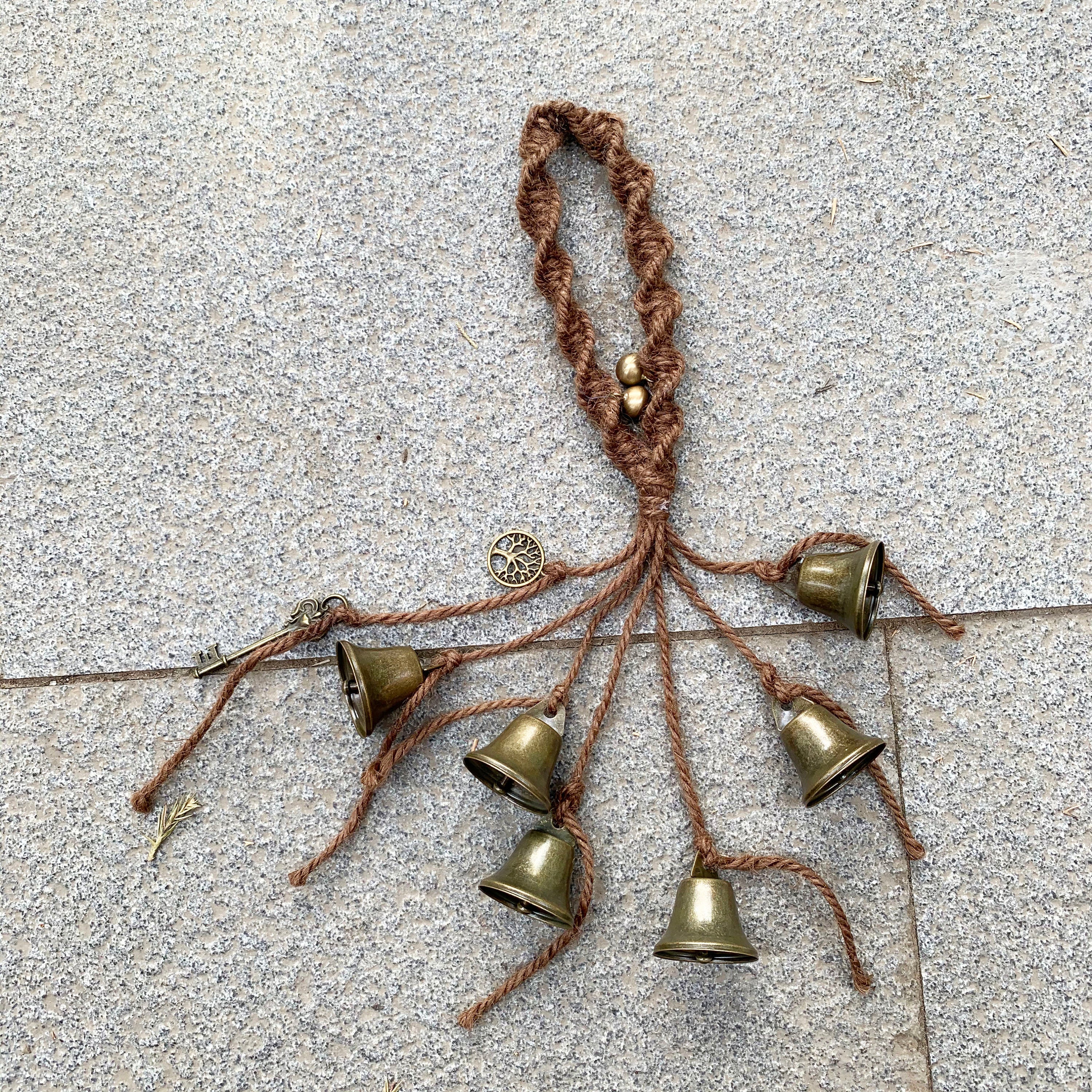 Brown Witch Bells for Home Protection, Witch Bells for Door Knob , Hanging Vintage Bells , Witchy Decorations, Witch Gifts