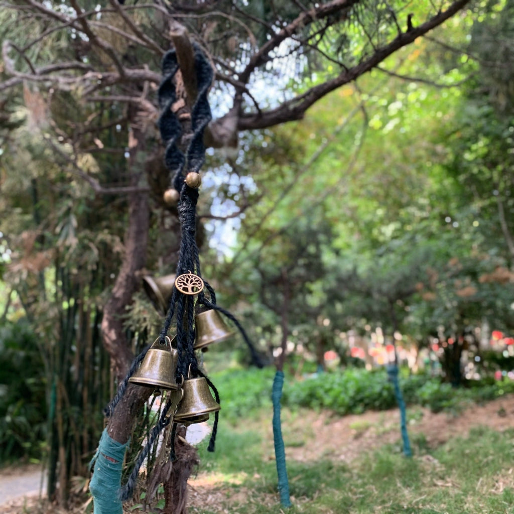 Black Hanging Bells for Home Protection, Halloween witch bell, Altar Tools, Handmade Gift for Mom, Witchcraft Decor for Home