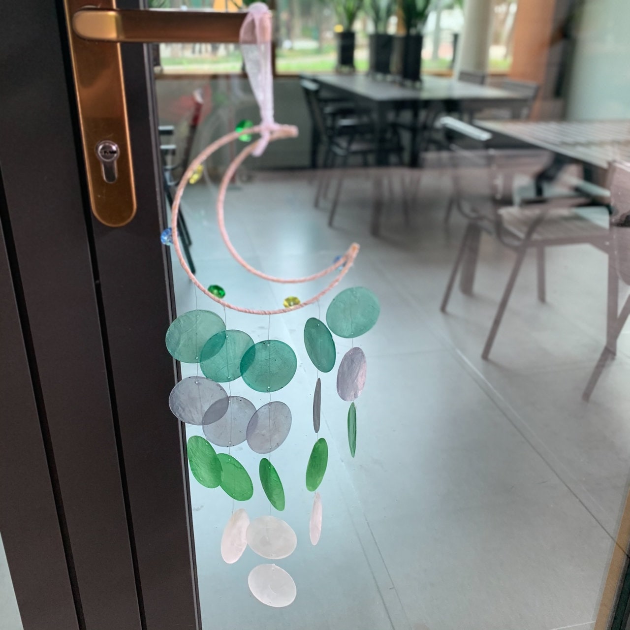 Handmade Capiz Shell Windchimes, Moon Beach Wind Chime, Capiz Shell Mobile,  Beach Home Decor, Garden Hanging Decoration, Unique Gift