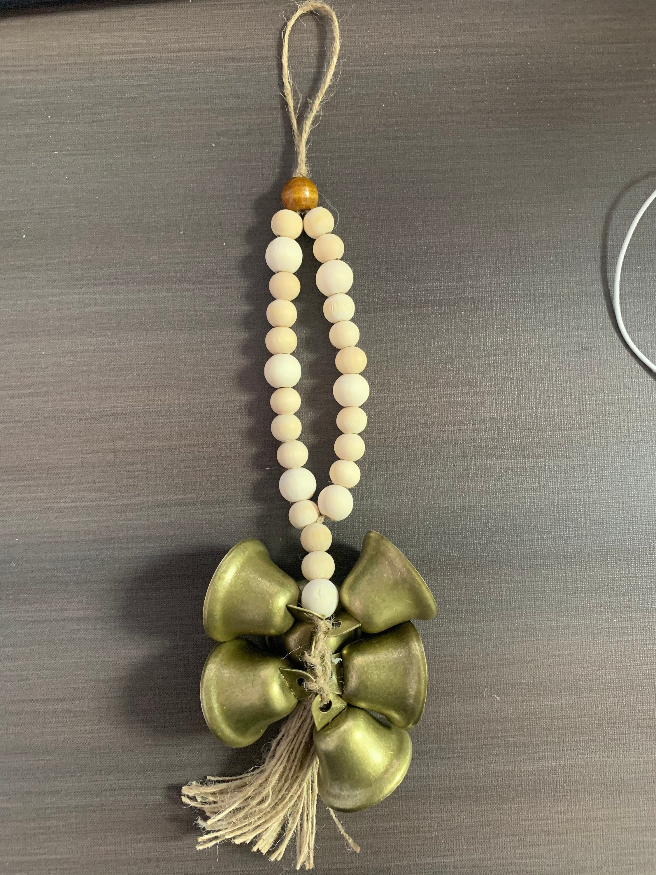 Log Beads Witches Charm Bells, Witch Bells for Door Protection, Clears Negativity and Attracts Positive Energy, Door Hangers