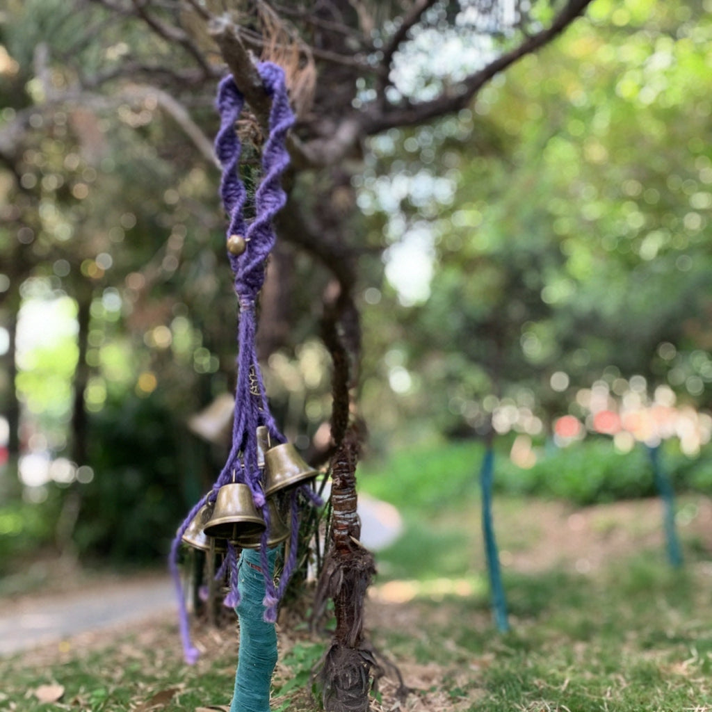 Purple Hanging Witch Bells for Protection, Witch Bells for Protection, Witchy Decor Outdoor, Spiritual Ward Gift, Magic Witch Bells