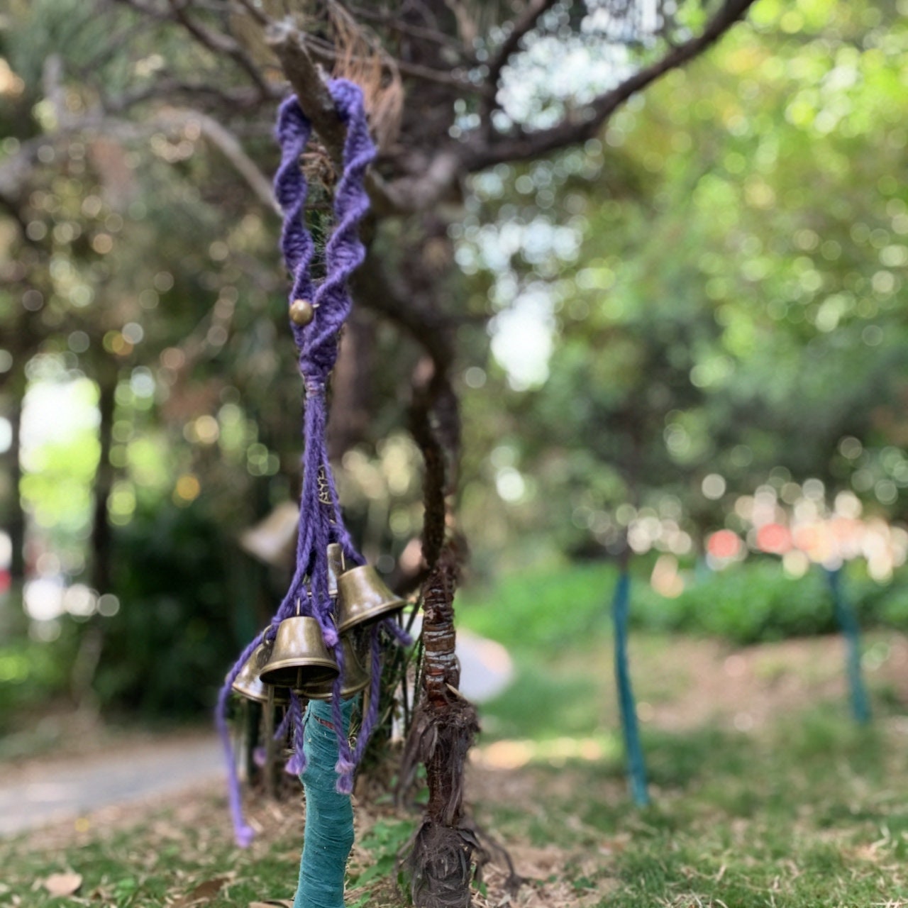 Purple Hanging Witch Bells for Protection, Witch Bells for Protection, Witchy Decor Outdoor, Spiritual Ward Gift, Magic Witch Bells