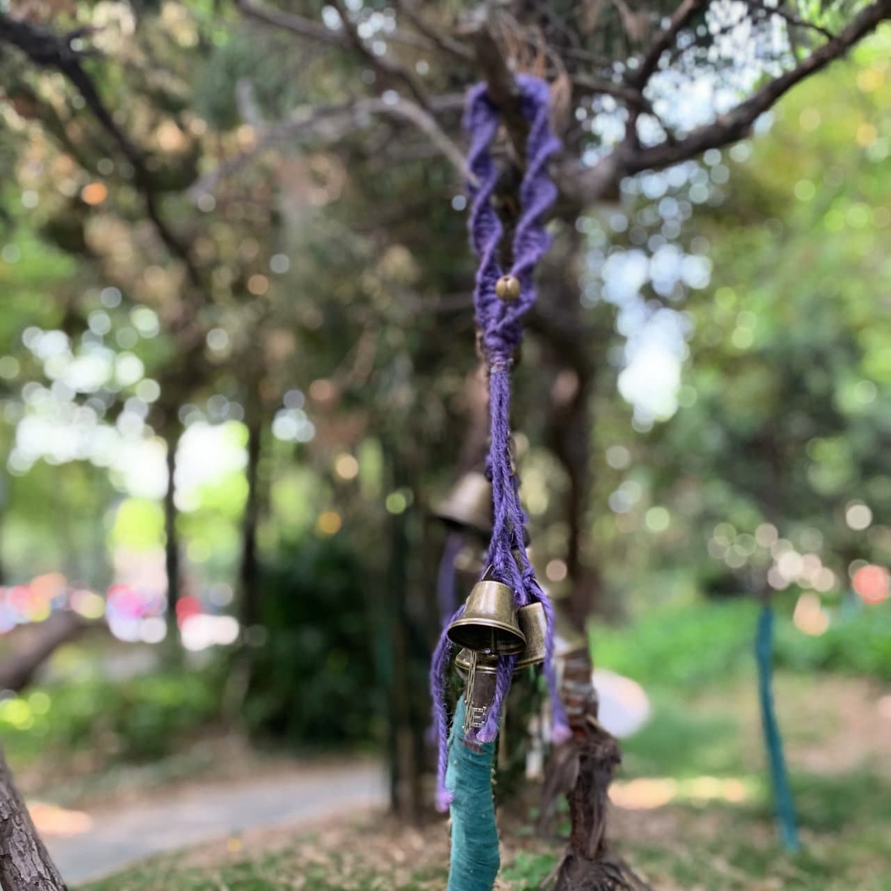 Purple Hanging Witch Bells for Protection, Witch Bells for Protection, Witchy Decor Outdoor, Spiritual Ward Gift, Magic Witch Bells