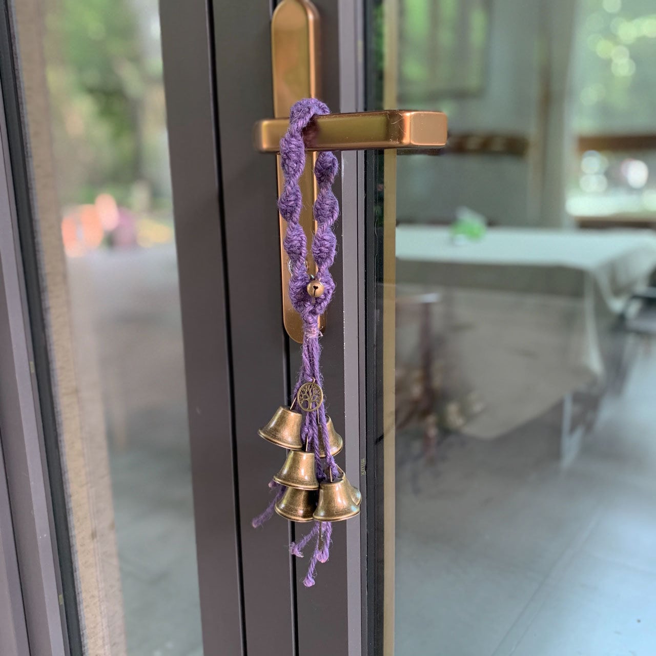 Purple Hanging Witch Bells for Protection, Witch Bells for Protection, Witchy Decor Outdoor, Spiritual Ward Gift, Magic Witch Bells