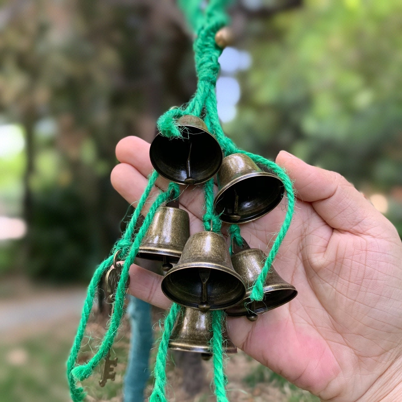 Magic Witch Bells,Wicca Altar House Doorknob Protection Bell, Vintage Bells for Window, Pagan Decor, Wiccan Gifts Witchcraft Decor for Home