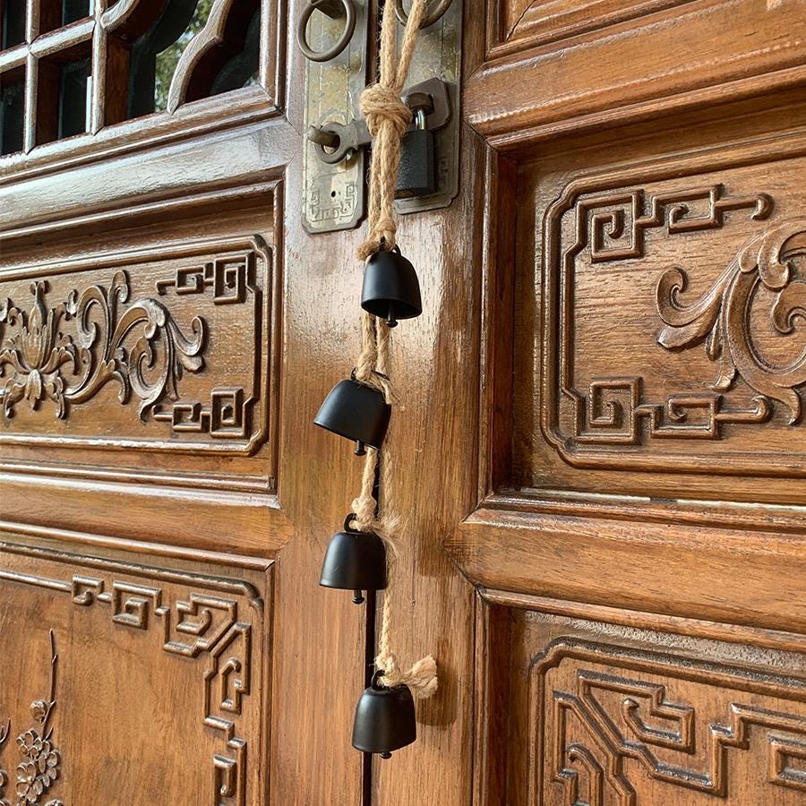 Mystical Witch Bells for Home Protection, Wicca Witch Bells, Pagan Bells for Door Knob, Door Hangers, Ward Off Negative Energy, Wiccan Gift