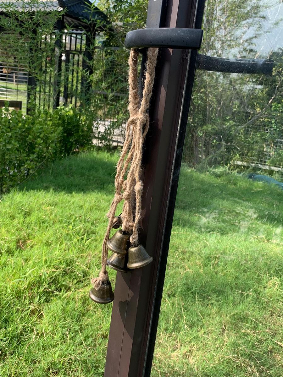 Handmade Hanging Bells for Door Knob, Vintage Bells for Home Protection,  Boho Hanging Bells for Wreath, Natural Jute Woven Witch Bell