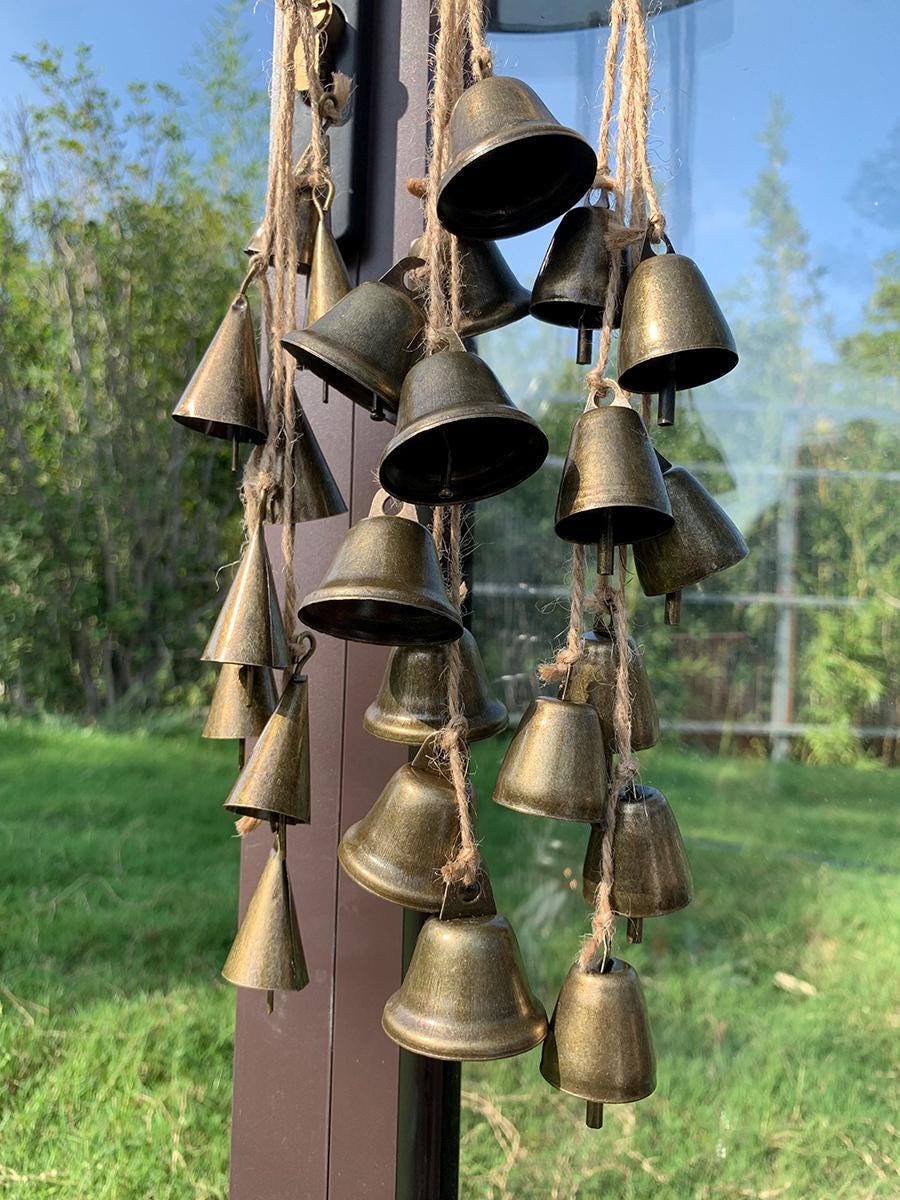Handmade Hanging Witch Bells for Door Knob, Wicca Witch bells, Door Knob Witch Bells, Hanging Bells for Home Protection, Spiritual Gift