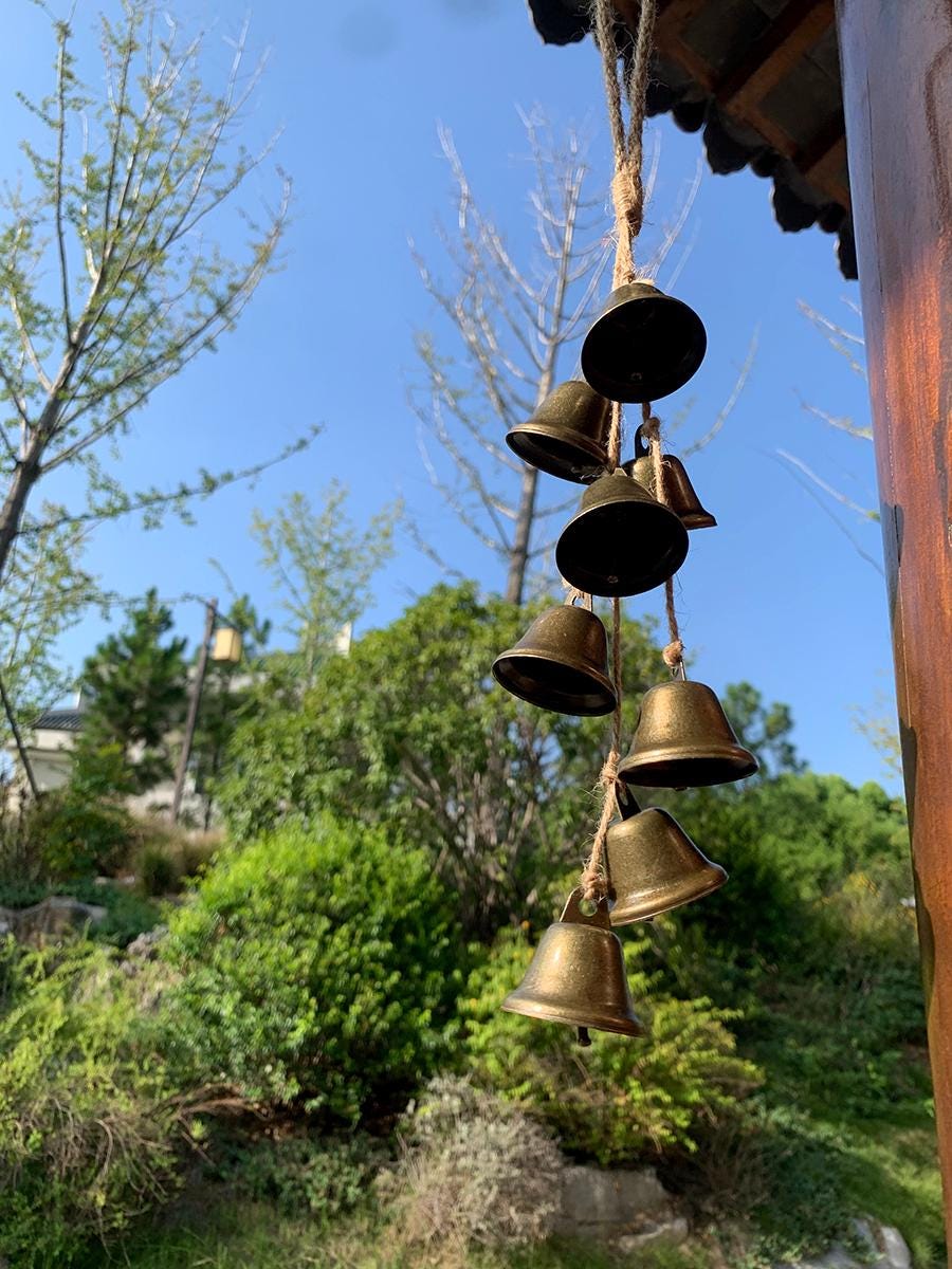 Handmade Hanging Witch Bells for Door Knob, Wicca Witch bells, Door Knob Witch Bells, Hanging Bells for Home Protection, Spiritual Gift