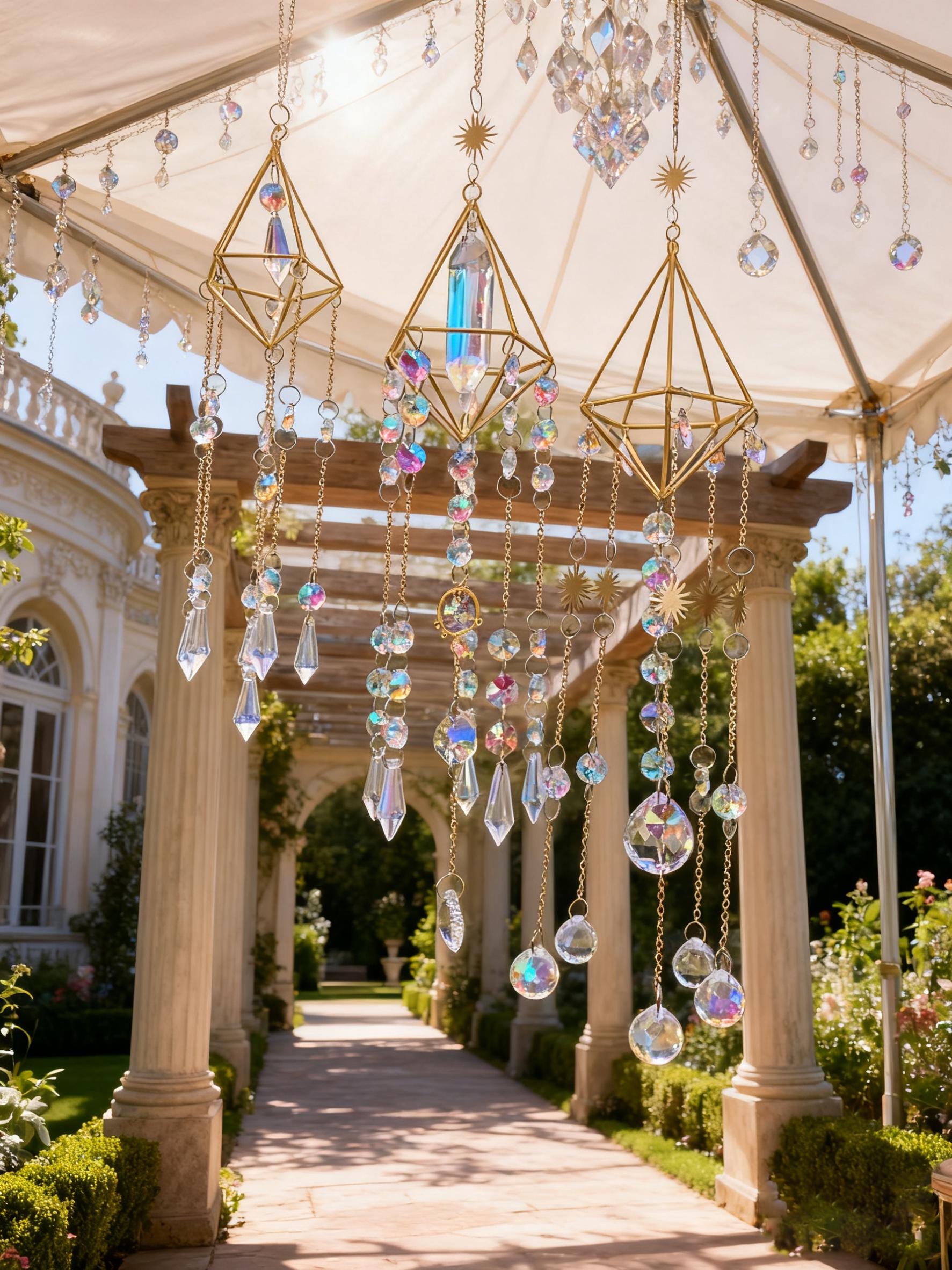 Set of 3 Modern Geometric Suncatcher Prism for Windows, Crystal Sun Catcher, Sparkling Rainbows for Windows Home Garden, Housewarming Gift