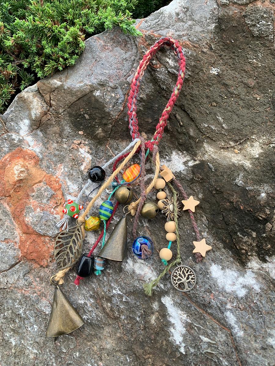 Bohemian Wind Charm, Witch Bells for Door Protection, Hanging Door Knob Protection Bells, Hanging Bells on Rope, Garden Ornaments