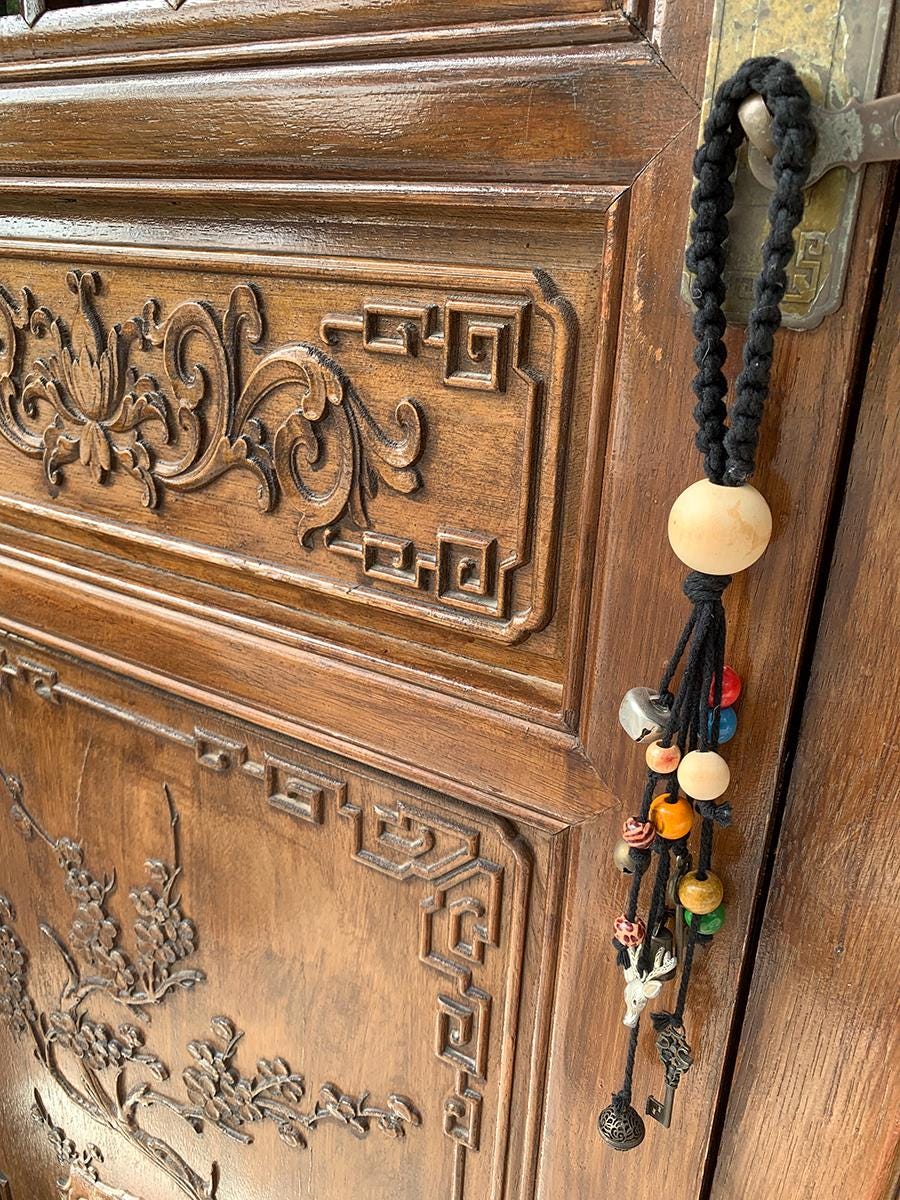 Hanging Witch Bells, Hanging Bells for Door Knob, Handmade Witch Bells, Hanging Bells Brass, Wiccan Decorations, Witch Gifts