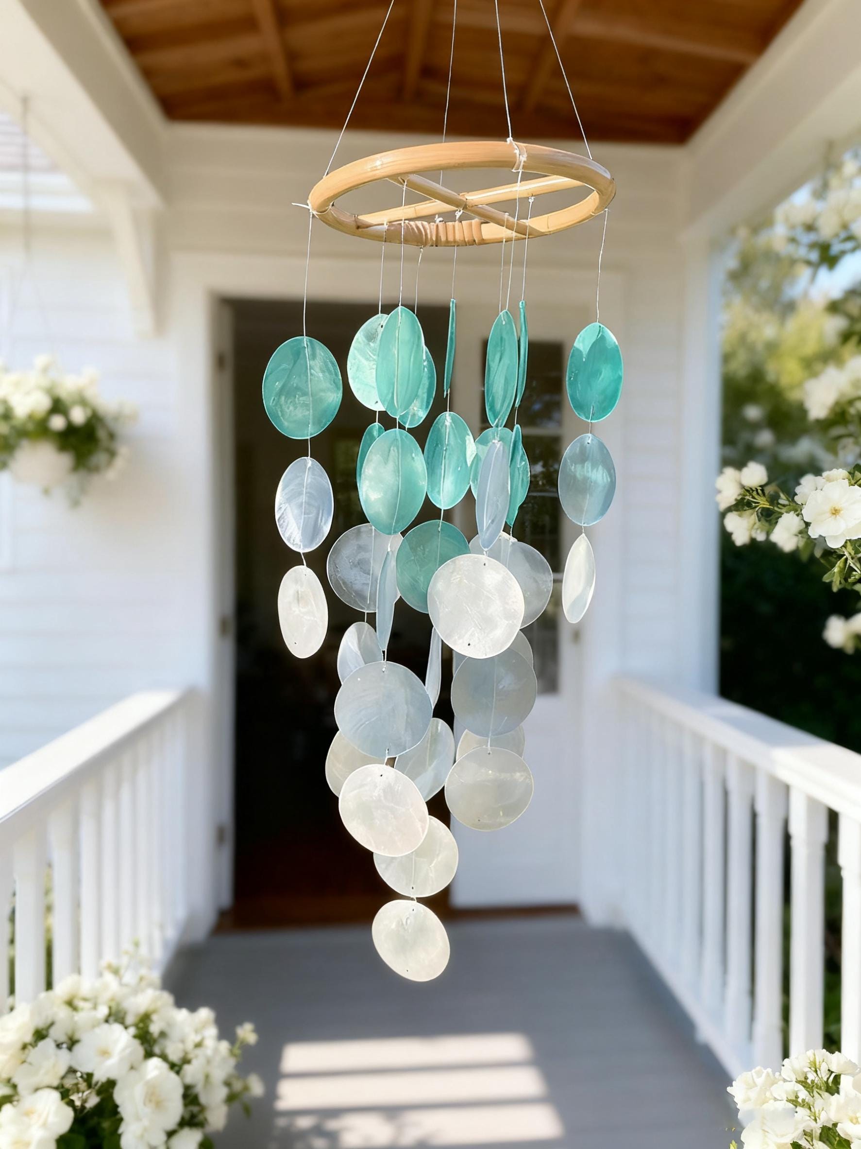 Handmade Seashell Wind Chime, Coastal Home Decor, Boho Wind Chime, Delicate Shell Wind Chime, Handmade Beach Decor, Gift for Sea Lovers