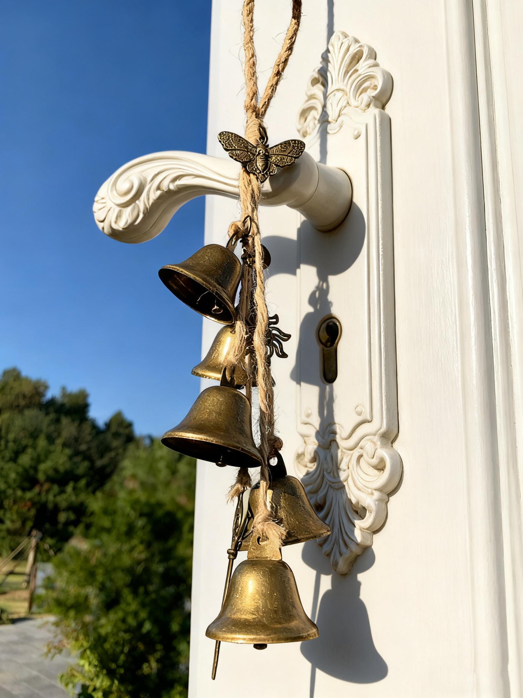 Hanging Bee Witch Bells for Doorknob, Celtic Door Bells, Door Protecti