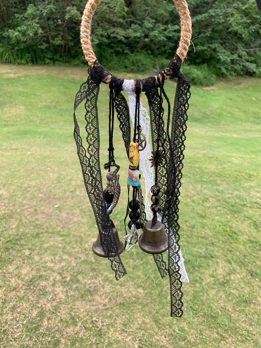 With Bells, Witch Bells for Protection, Wind Chime, Wicaan Decor, Witch Craft, Gifts for Patient