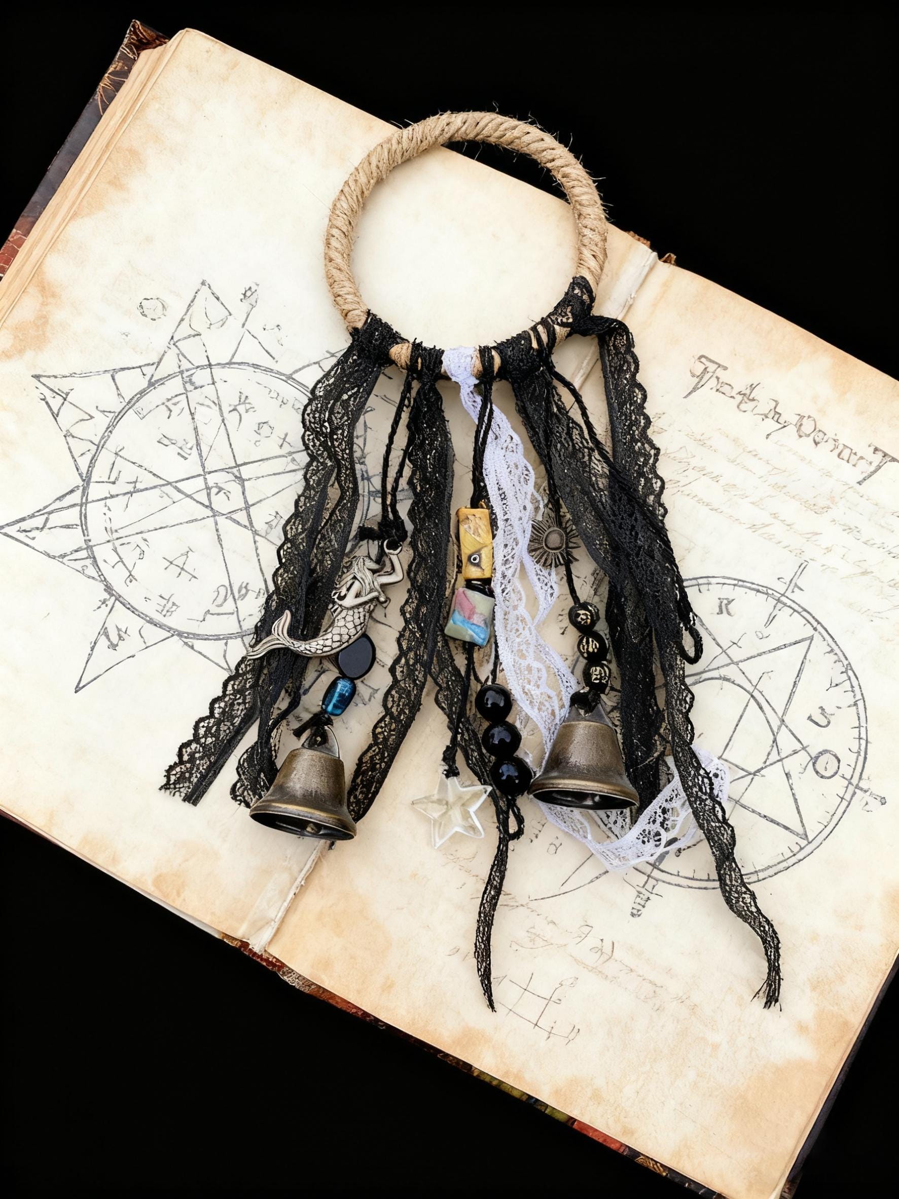 With Bells, Witch Bells for Protection, Wind Chime, Wicaan Decor, Witch Craft, Gifts for Patient