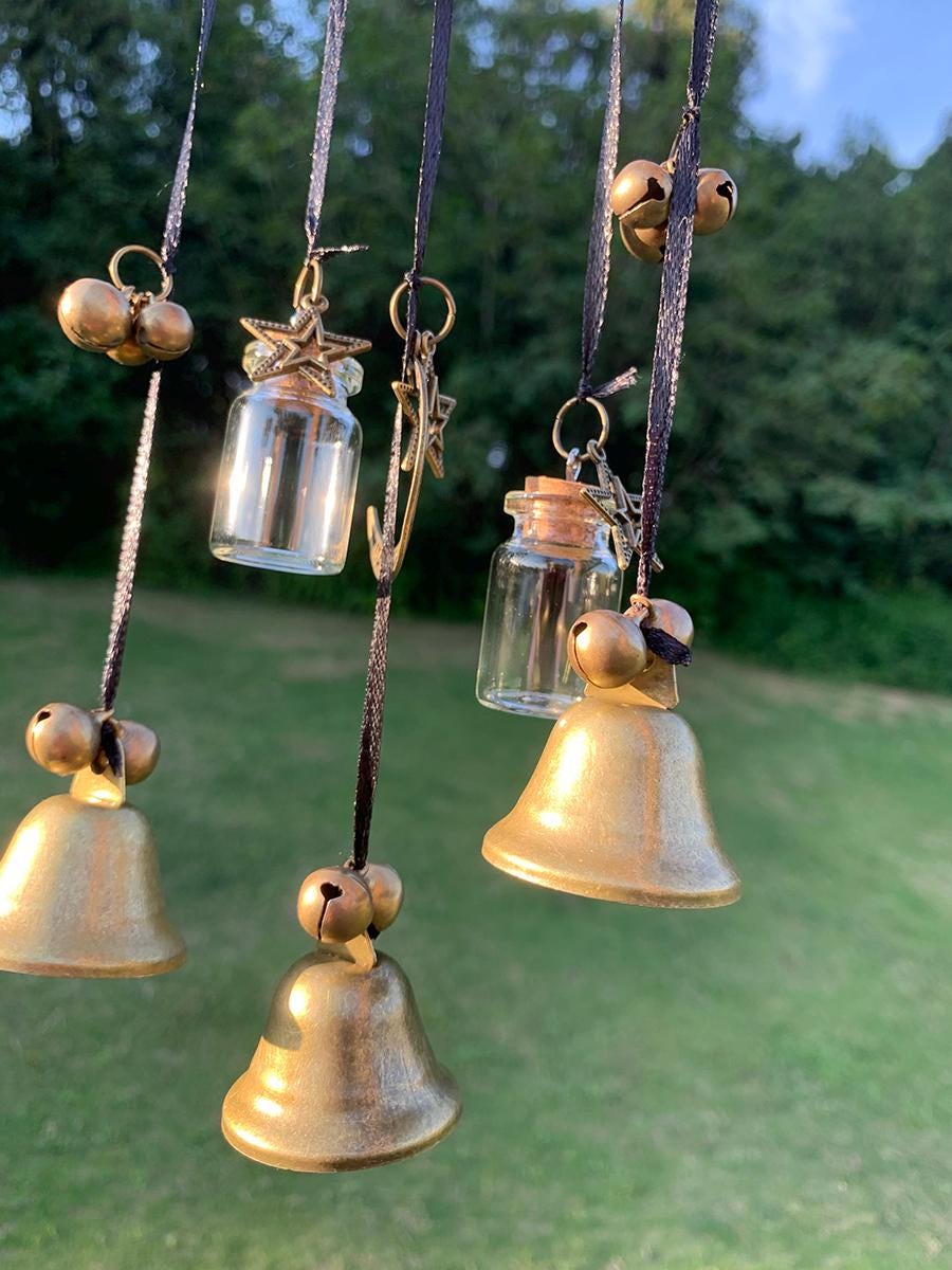 Handmade Wreath Witch Bells for Doorknob, Hanging Bells for Home Protection,  Pagan Folk Magic Decor, Door Hanger for Christmas Wreath
