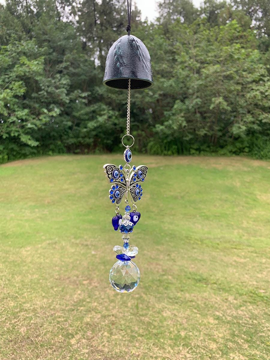 Hanging Witch Bells for Window, Witchmas Suncatcher Bell, Unique Christmas Butterfly Sun Catcher Decor, Pagan Bells for Doorknob, Yule Gifts