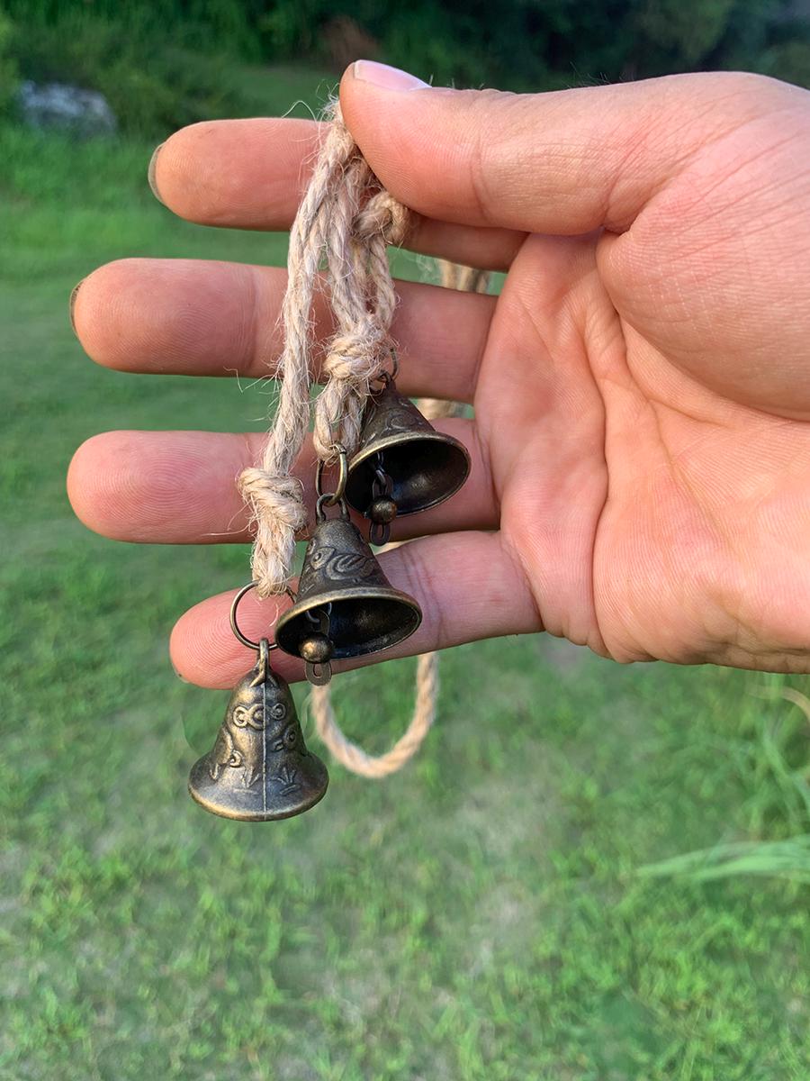 Hanging Bells for Home Protection, Witch Bells for Door Knob, Witch Bells and Bead Door Hangers, Handmade Bell Wind Chime, Home Decor