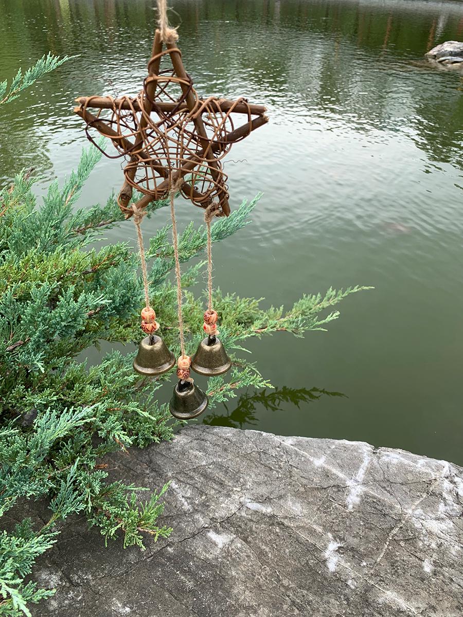 Pentagram Witch Bells for Home Protection, Hanging Wicca Bells for Door Knob, Handmade Pagan Protection Charm for Doors, Pagan Decor