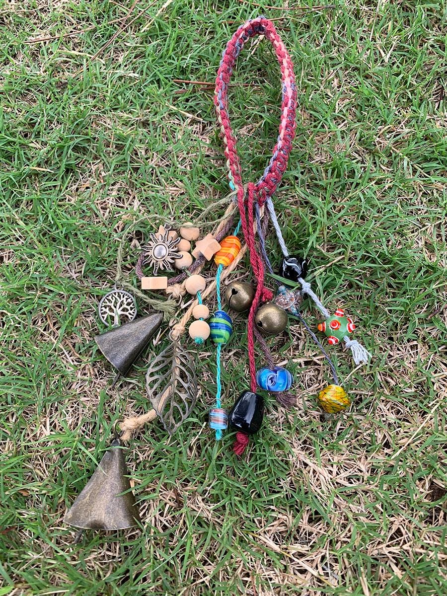 Bohemian Wind Charm, Witch Bells for Door Protection, Hanging Door Knob Protection Bells, Hanging Bells on Rope, Garden Ornaments
