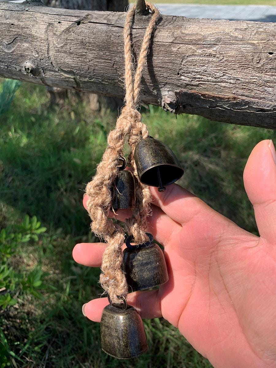 Witches' Holiday Door Bells, Protection Witch Bells, Ward Off Negativity, Pagan Door Protection Bells, Pagan Door Ornament & Ritual Tool