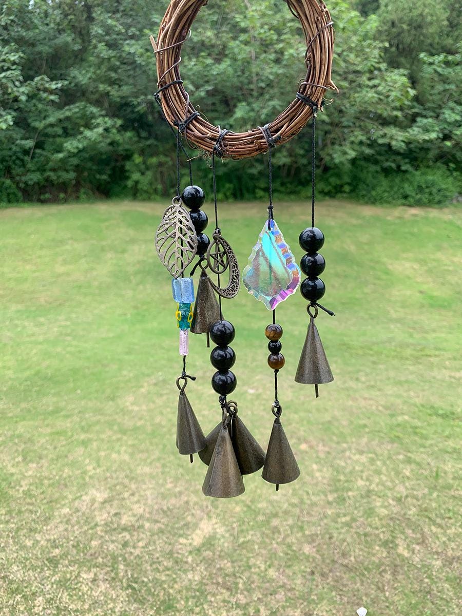 Hanging Bells for Door Protection, Handmade Witch Bells, Witchy Decor