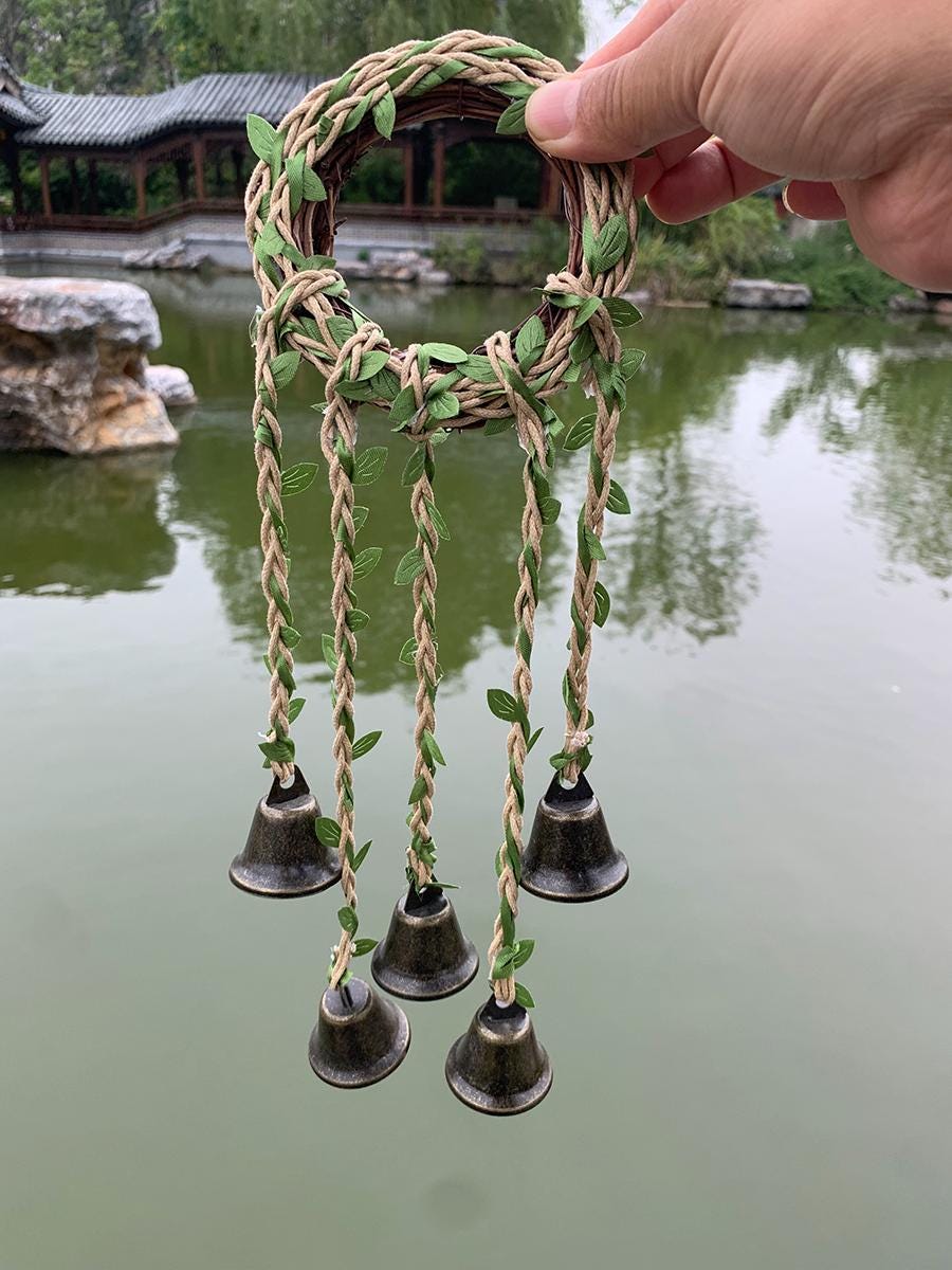 Hanging Witch's Bells, Spiritual Bells, Hanger Wiccan Wind Chimes,