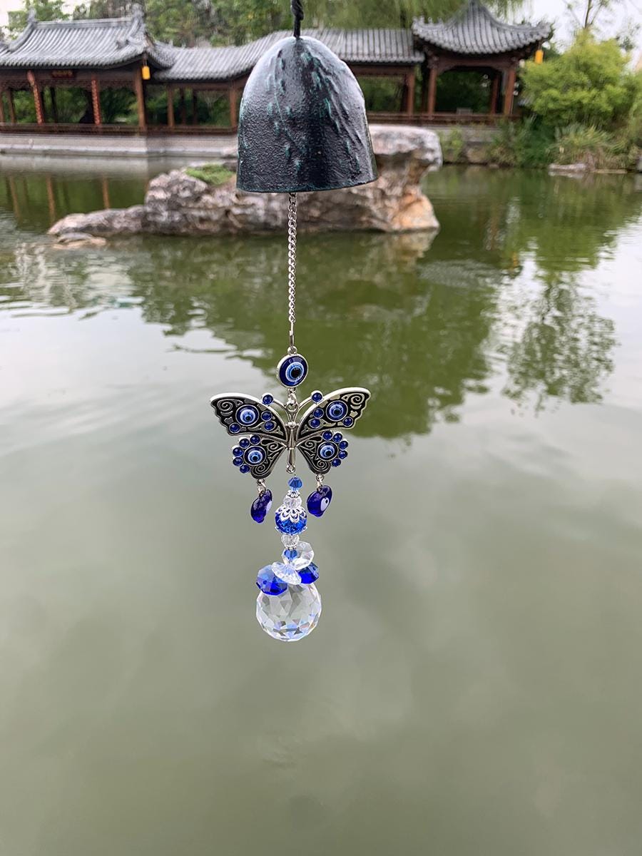 Hanging Witch Bells for Window, Witchmas Suncatcher Bell, Unique Christmas Butterfly Sun Catcher Decor, Pagan Bells for Doorknob, Yule Gifts