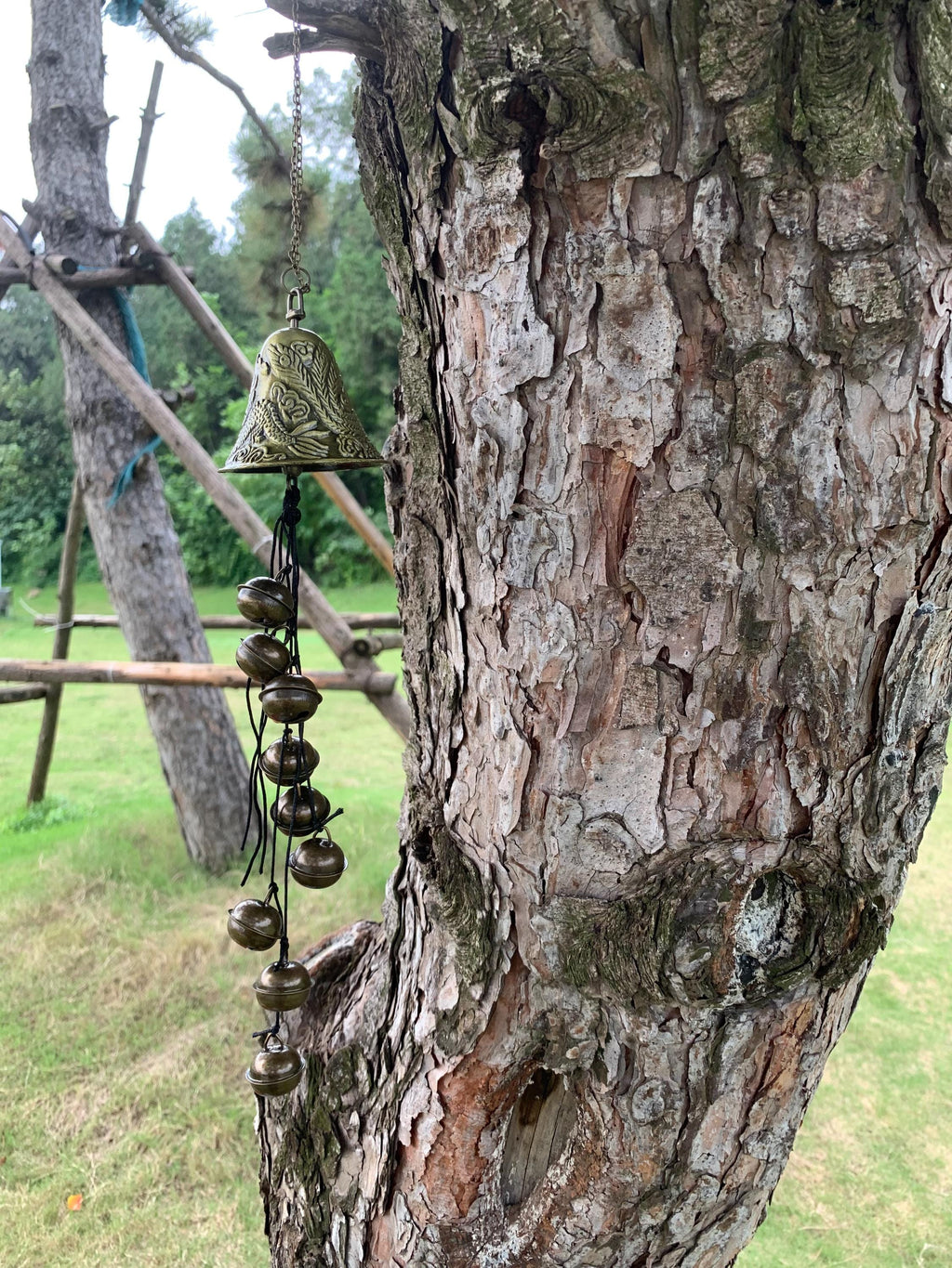 Hanging Bells for Door Protection, Harmony of Dragon and Phoenix Bells for Home Blessing, Mystical Witchcraft Bell for Altar, Wicca Gift