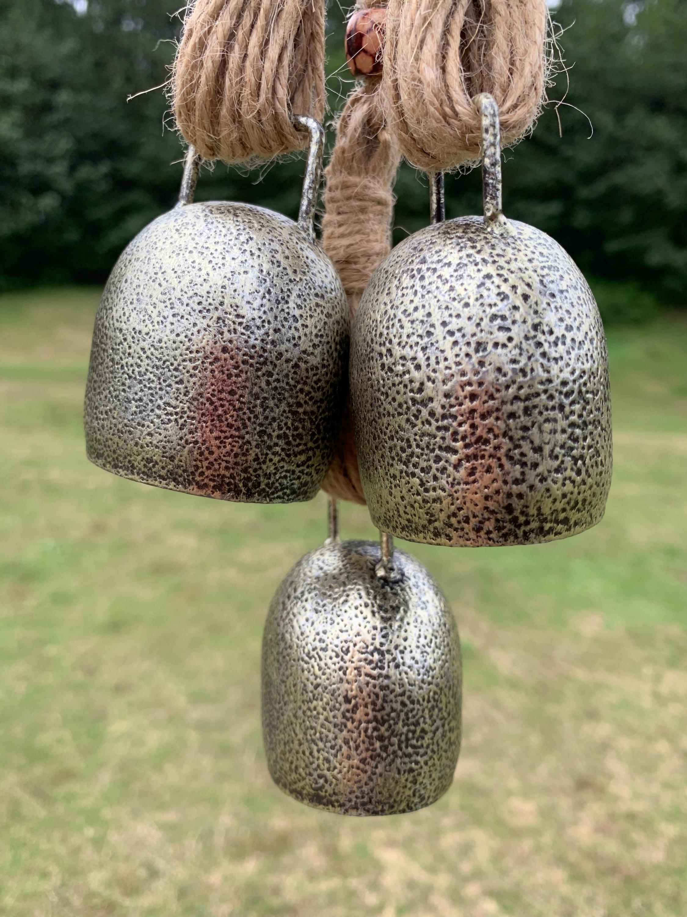 Decorative Hanging Door Bells, Vintage Rustic Farmhouse Door Bells,  Vintage Style Hanging Bells for Front Door, Positive Energy Charm