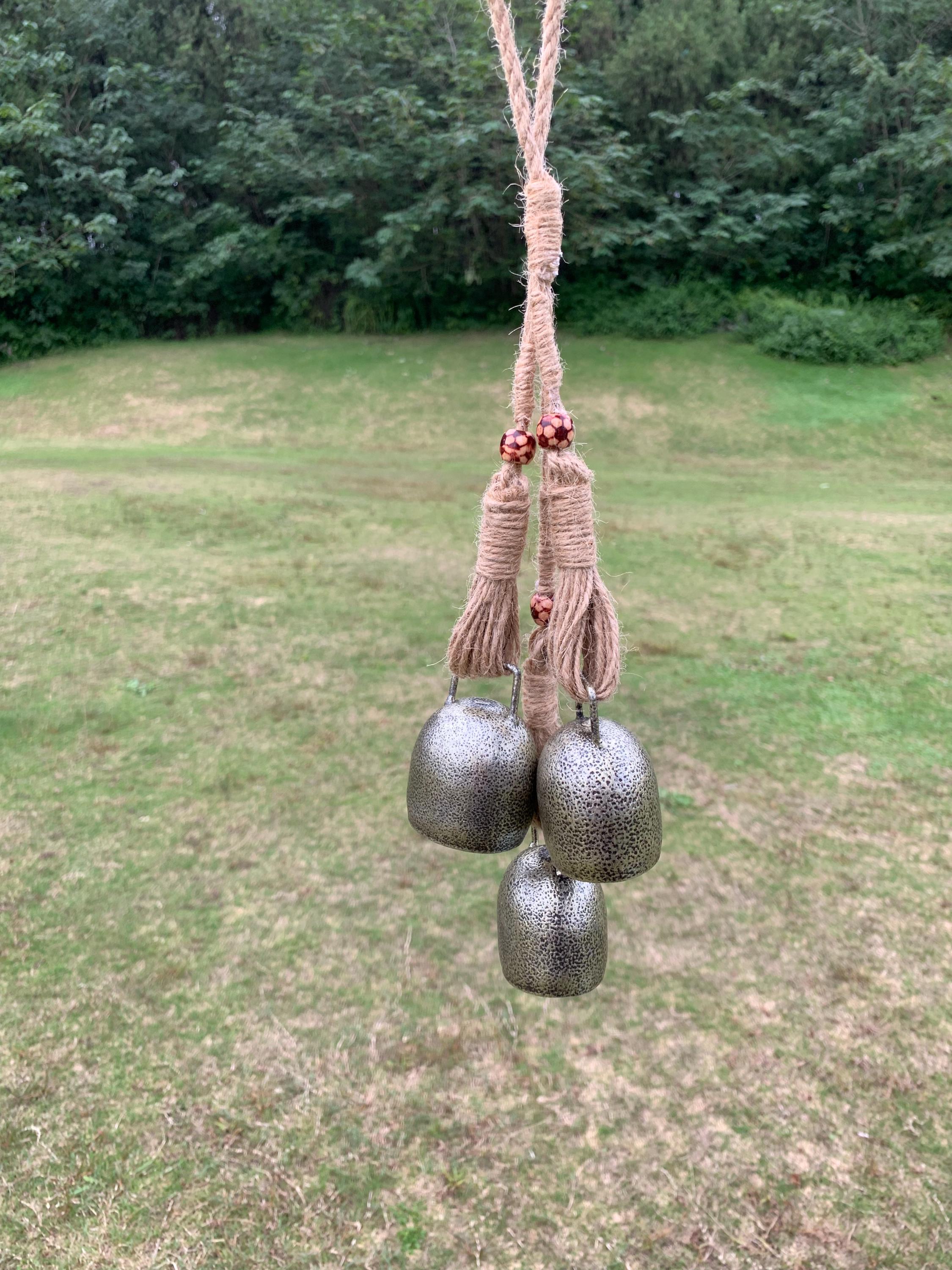 Decorative Hanging Door Bells, Vintage Rustic Farmhouse Door Bells,  Vintage Style Hanging Bells for Front Door, Positive Energy Charm