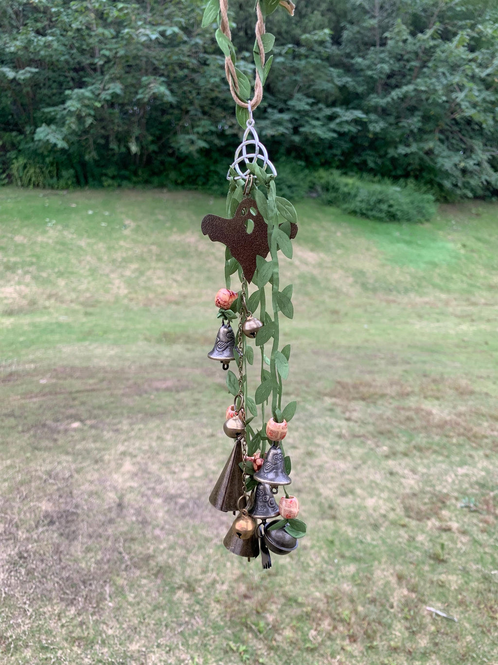 Handmade Witch Bells for Protection,  Handmade Witch Bells for Home Protection & Good Luck, Guardian Witch Bells for Front Door, Yule Gift