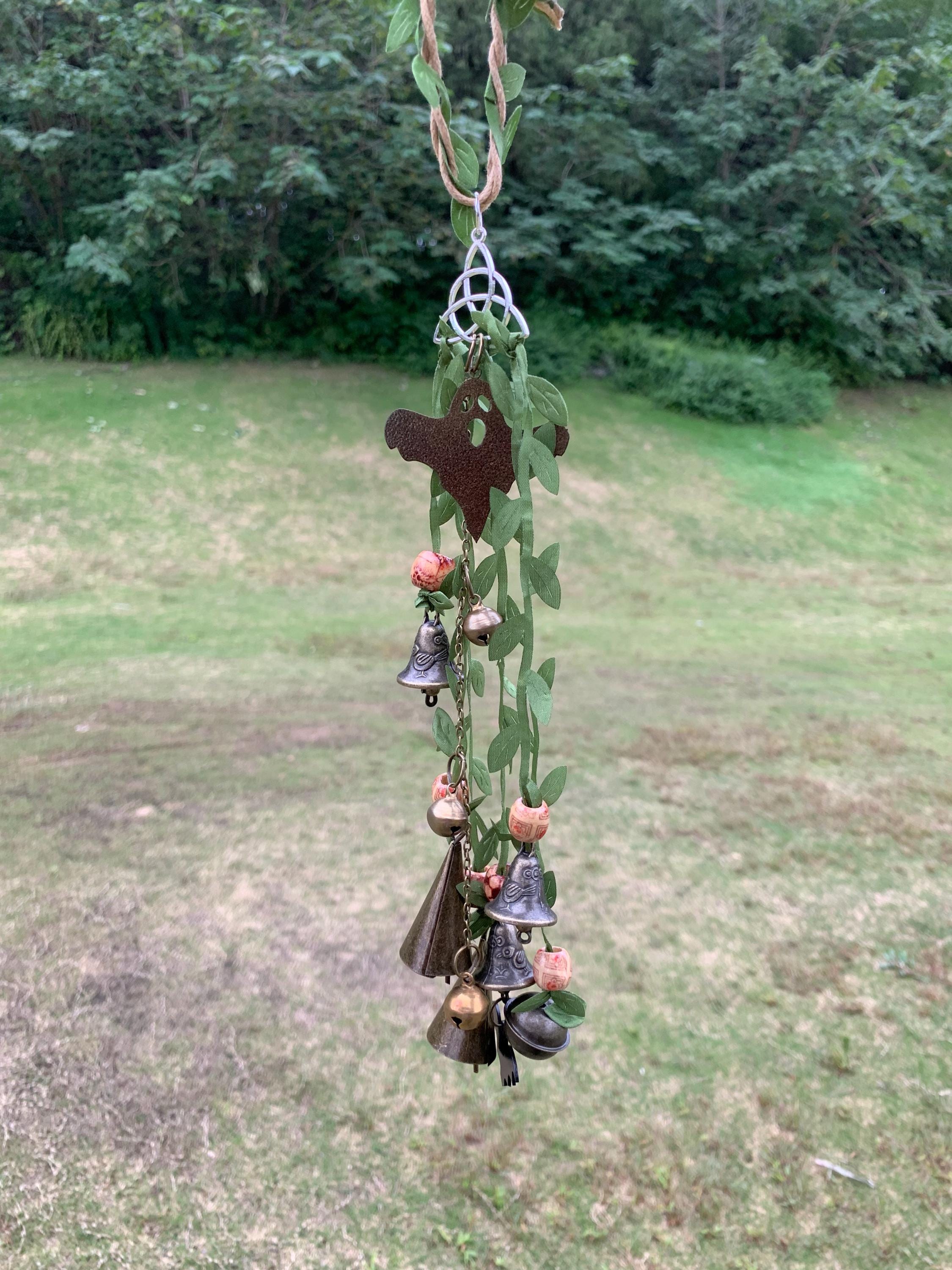 Handmade Witch Bells for Protection,  Handmade Witch Bells for Home Protection & Good Luck, Guardian Witch Bells for Front Door, Yule Gift