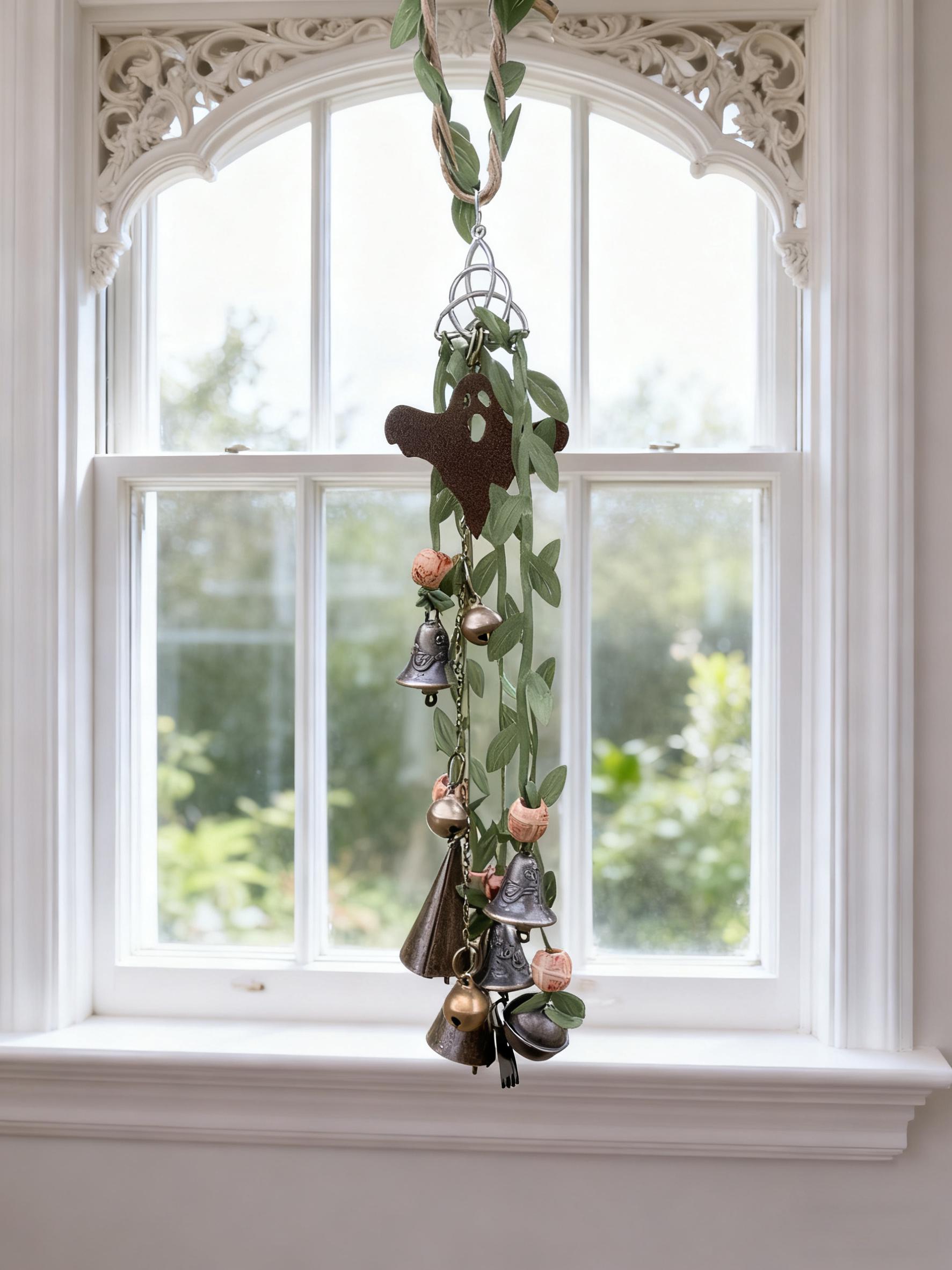 Handmade Witch Bells for Protection,  Handmade Witch Bells for Home Protection & Good Luck, Guardian Witch Bells for Front Door, Yule Gift