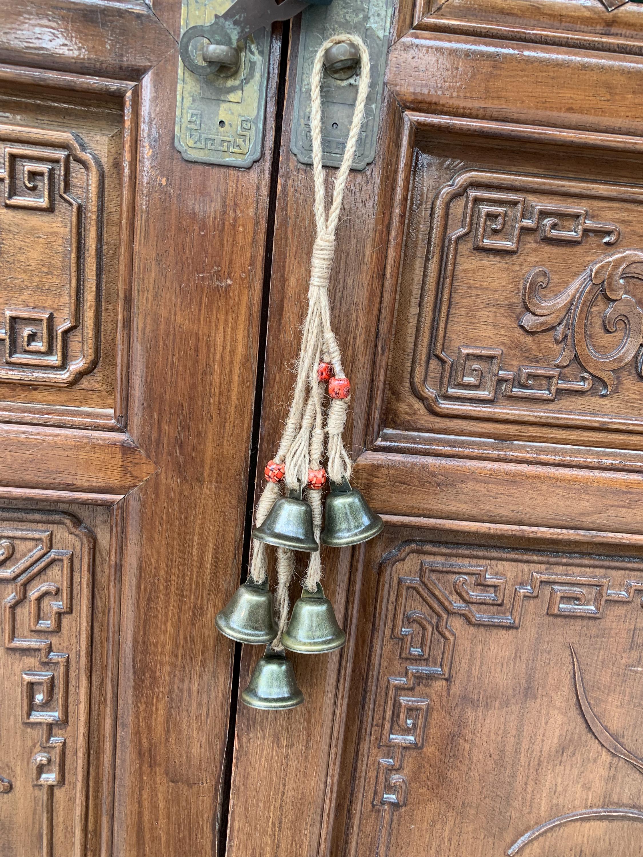 Handmade Protection Bells for Front Door, Hanging Ward Charm to Ward Off Negative Energy, Wiccan Supplies, Porch Protection Charm Decor
