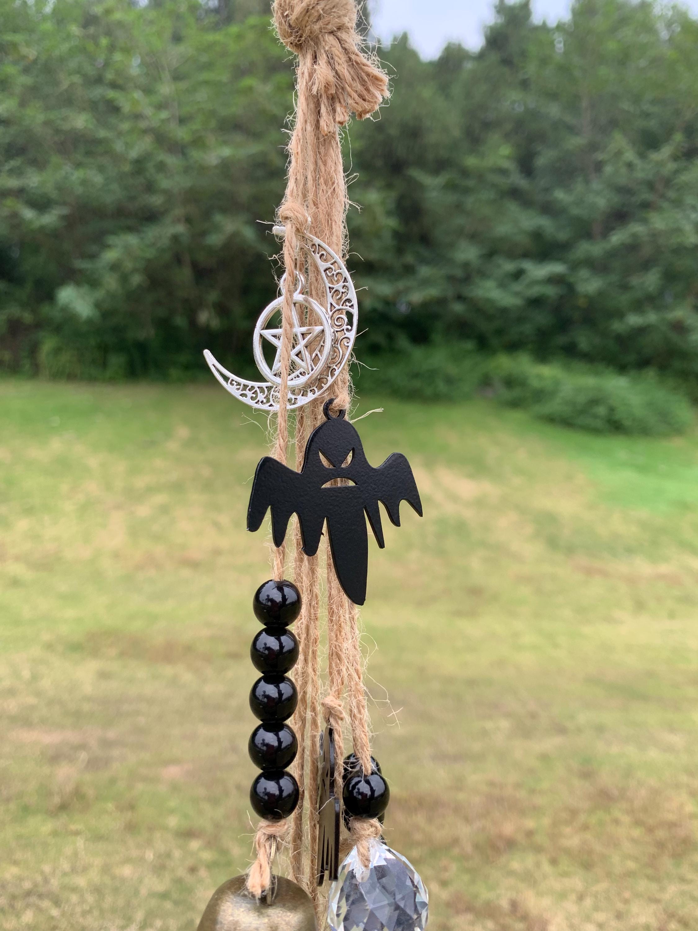Handmade Hanging Witch Bells for Protection, Witch Bell for Home Blessing, Hanging Ward to Ward Off Negativity, Wiccan Supplies, Pagan Decor