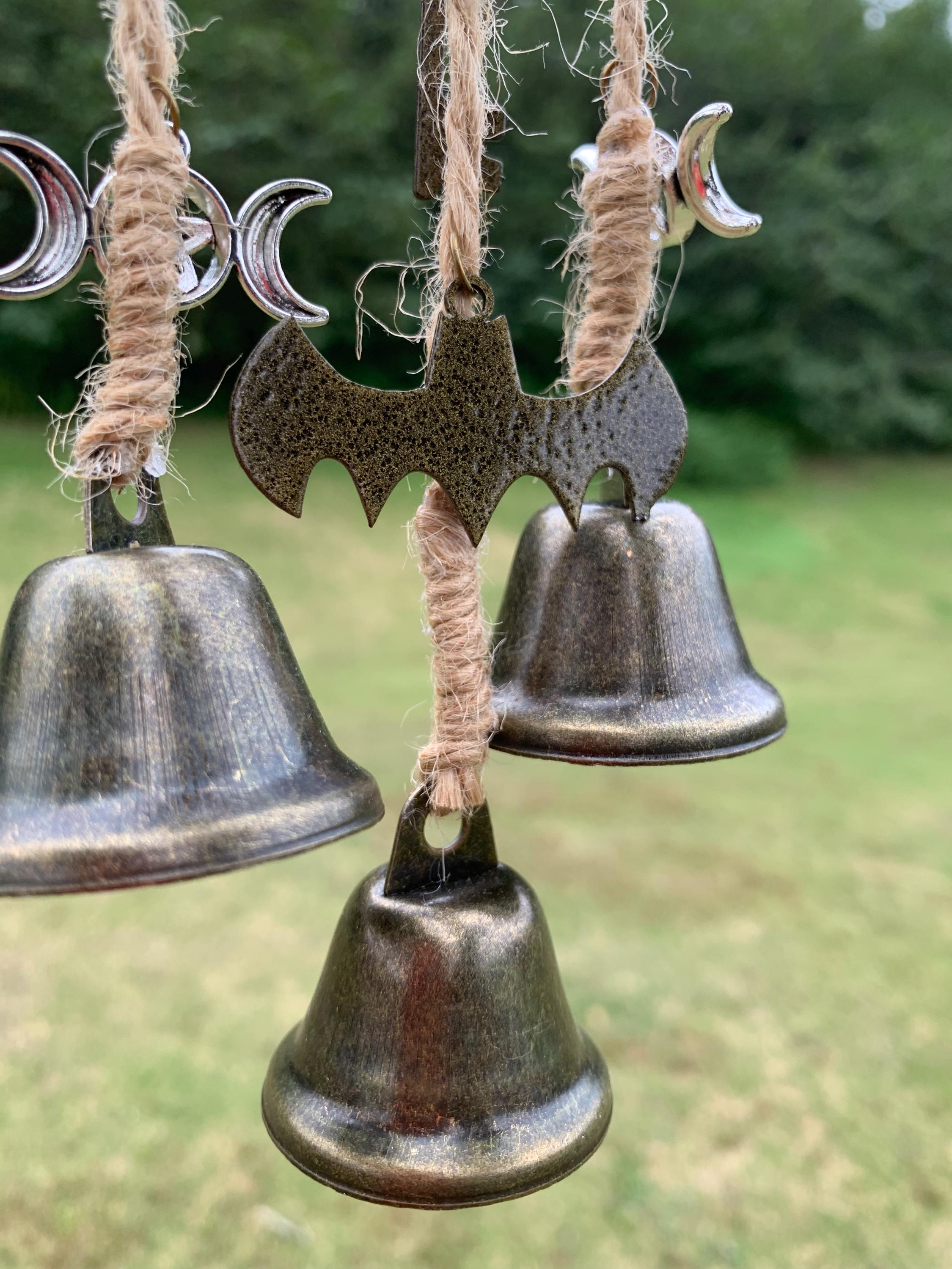 Horseshoe Witch Bells for Protection, Horseshoe and Bells Protection Charm - Ward Off Negativity & Welcome Good Luck, Porch Pagan Decor