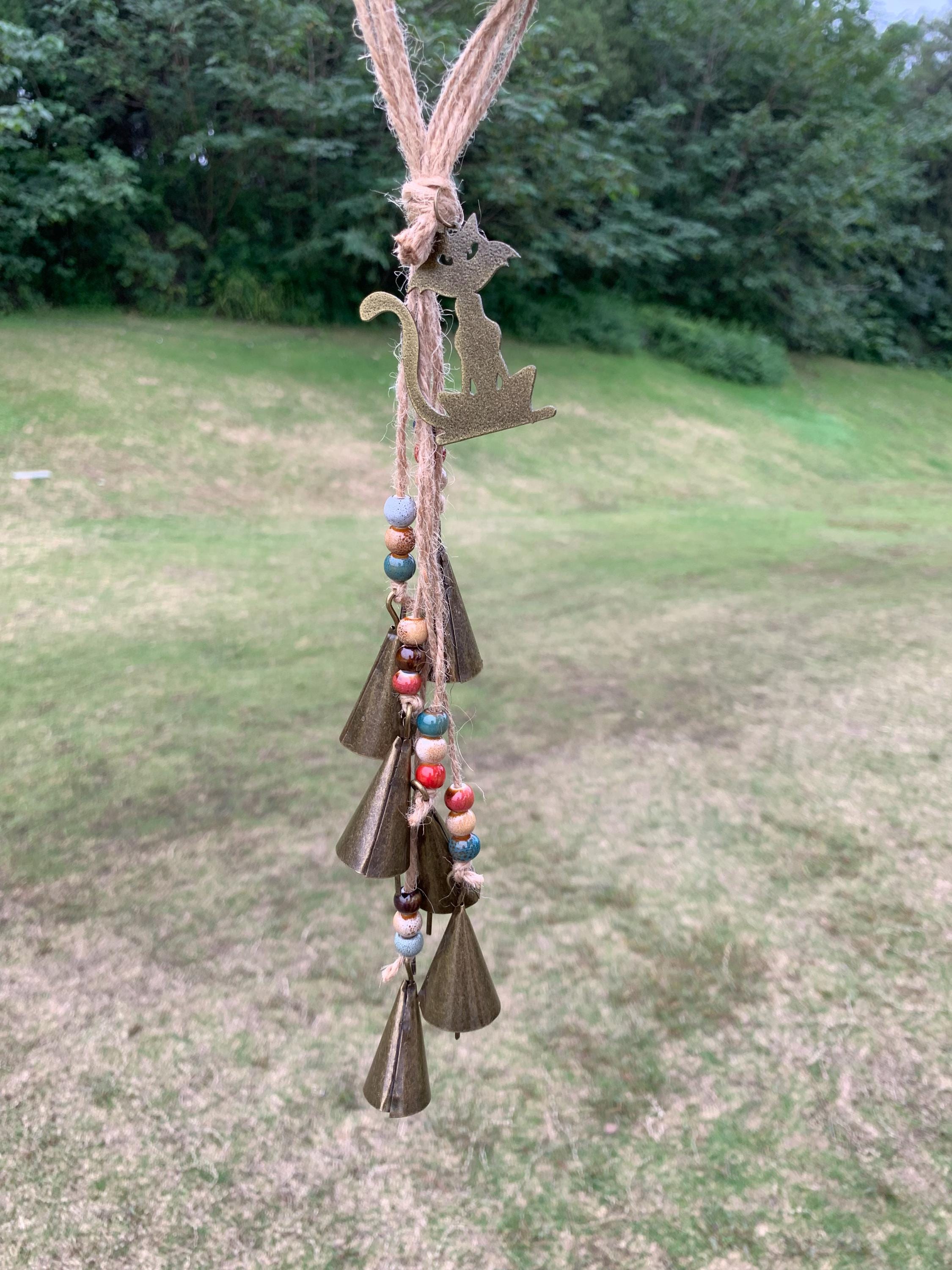 Wicca Witch Bells for Doorknob, Handmade Witch Bells for Home Protection, Pagan Home Blessing, Wiccan Altar Decor Gift, Altar Supplies