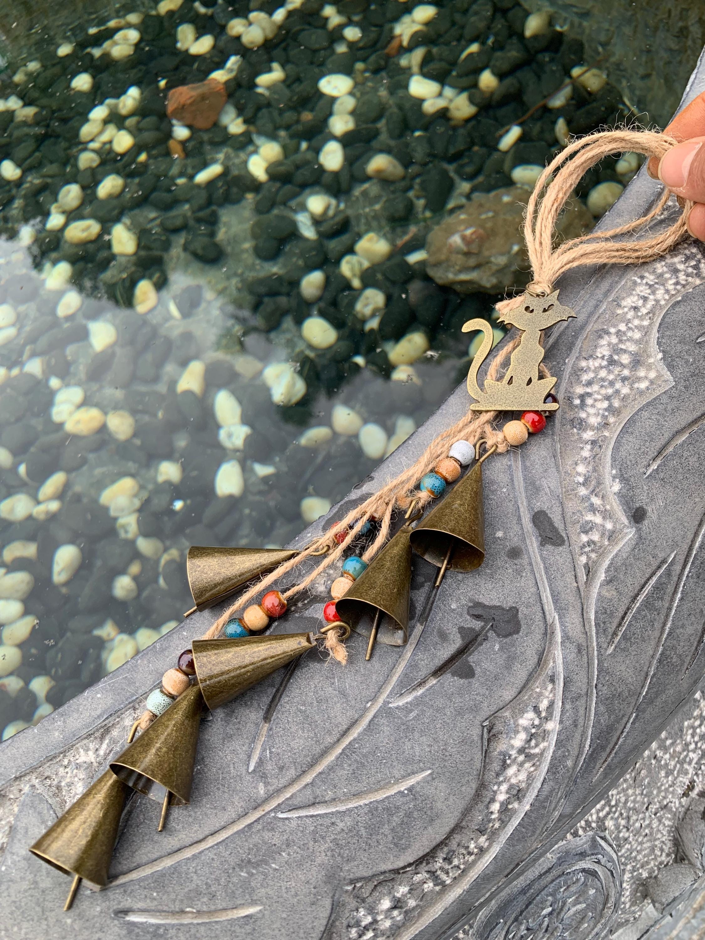 Wicca Witch Bells for Doorknob, Handmade Witch Bells for Home Protection, Pagan Home Blessing, Wiccan Altar Decor Gift, Altar Supplies