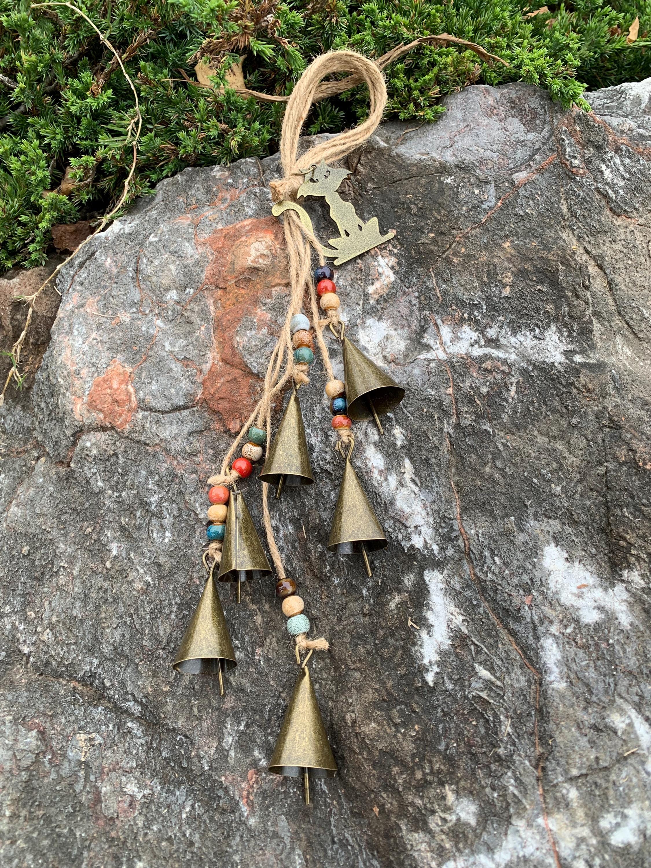 Wicca Witch Bells for Doorknob, Handmade Witch Bells for Home Protection, Pagan Home Blessing, Wiccan Altar Decor Gift, Altar Supplies