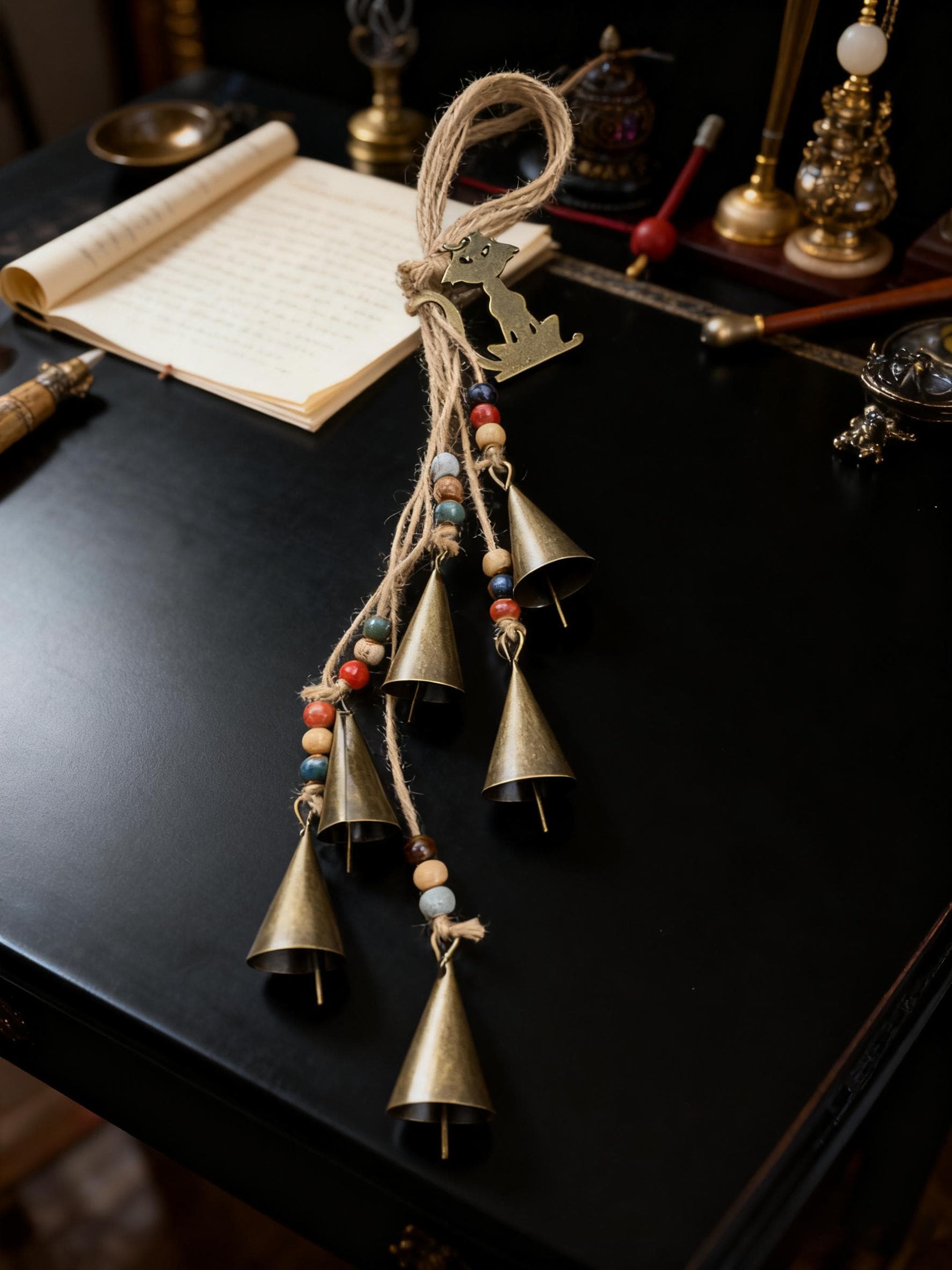 Wicca Witch Bells for Doorknob, Handmade Witch Bells for Home Protection, Pagan Home Blessing, Wiccan Altar Decor Gift, Altar Supplies