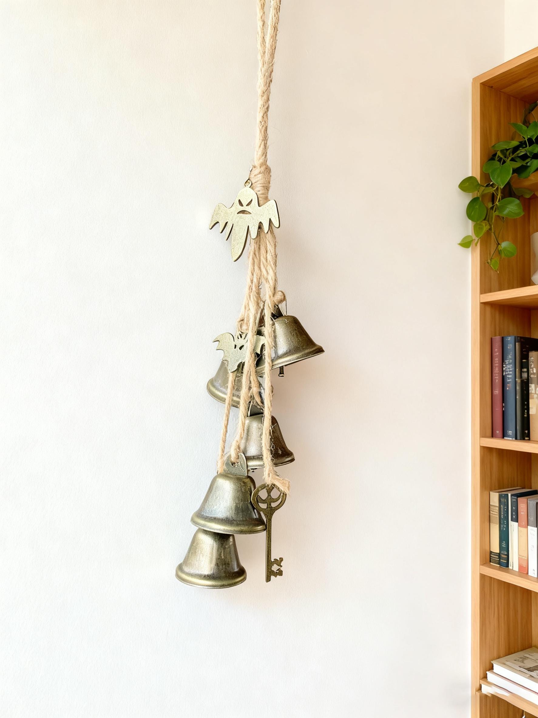 Hanging Bells for Door Knob, Wicca Halloween Protection Amulet for Home Protection,  Pagan Home Decor, Unique Housewarming Gift, Wicca Decor