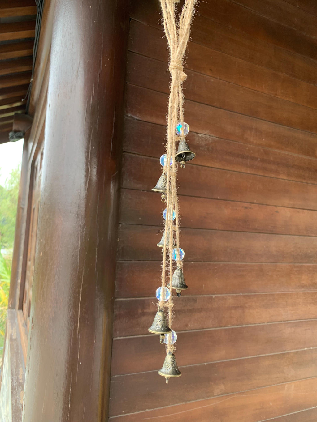 Handmade Witch Bells for Doorknob, Crystal Ball Wicca Bells for Home Protection,  Defense Protection Charm, Pagan Home Blessing, Wicca Gift